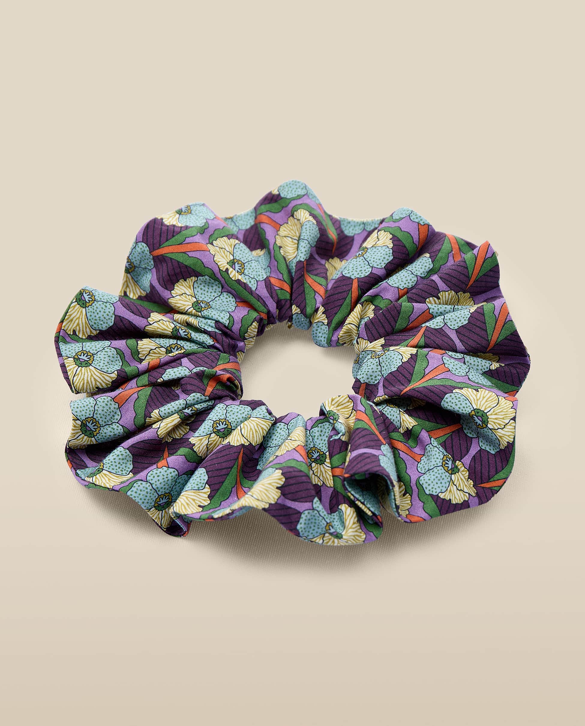 Purple Multi Floral Scrunchie - Image 2
