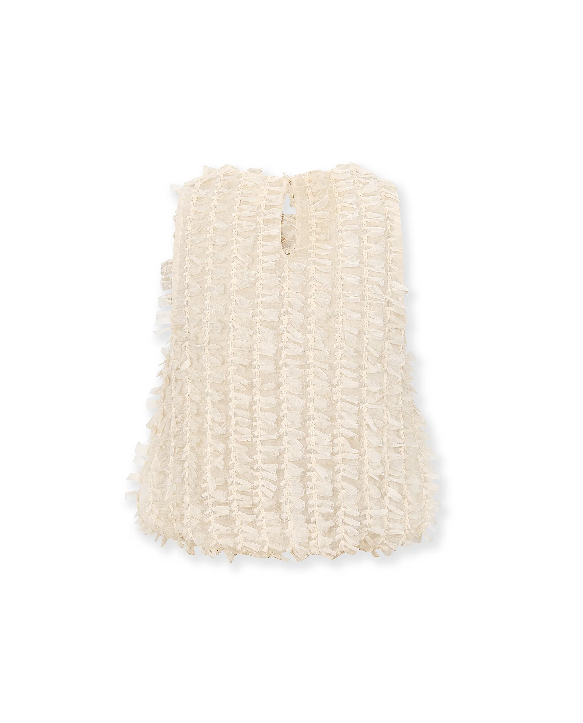 RICAMO | Ecru Textured Cropped Top - Image 6