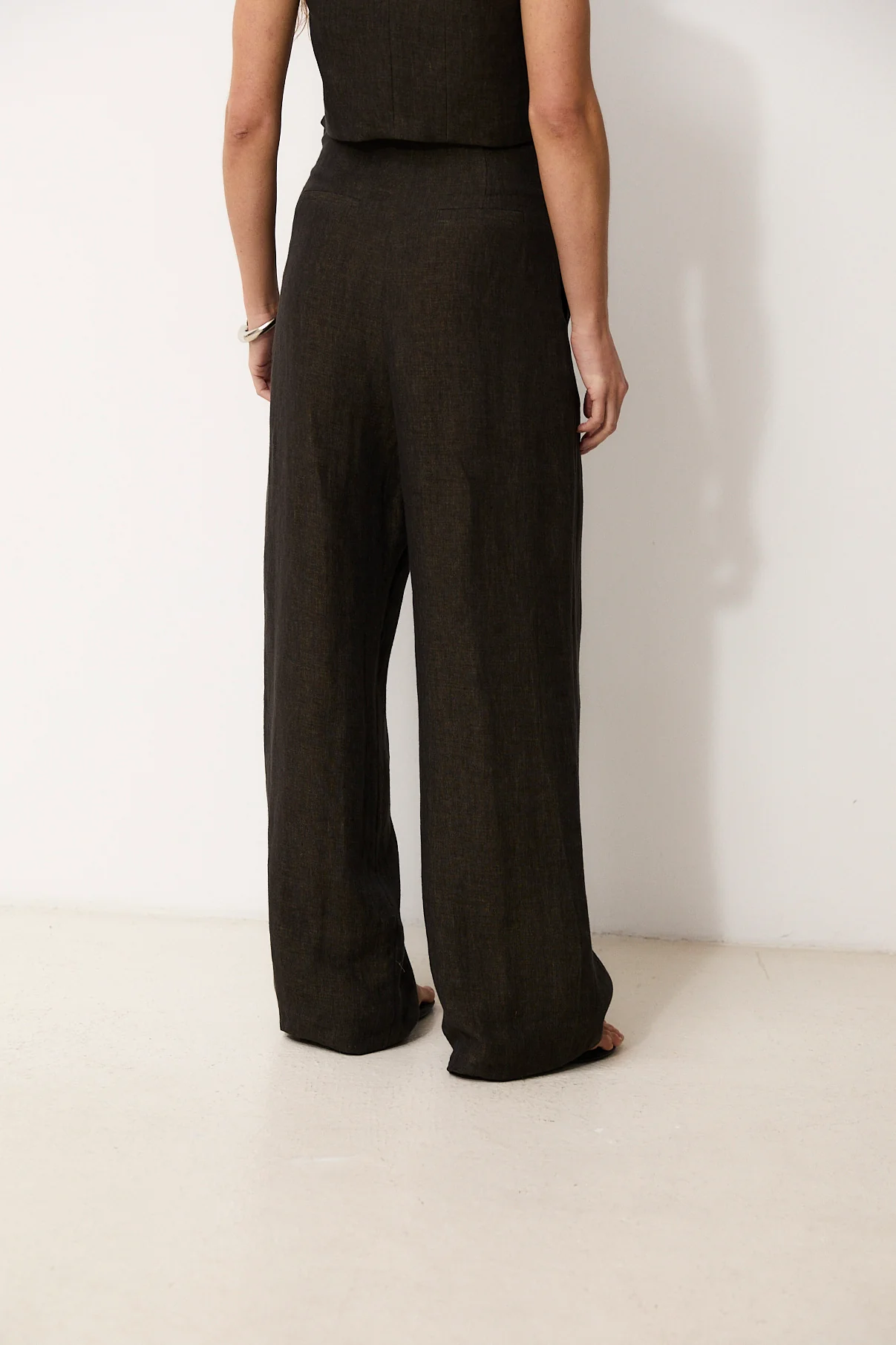 ROMINA | Black 100% Linen Trousers - Image 6