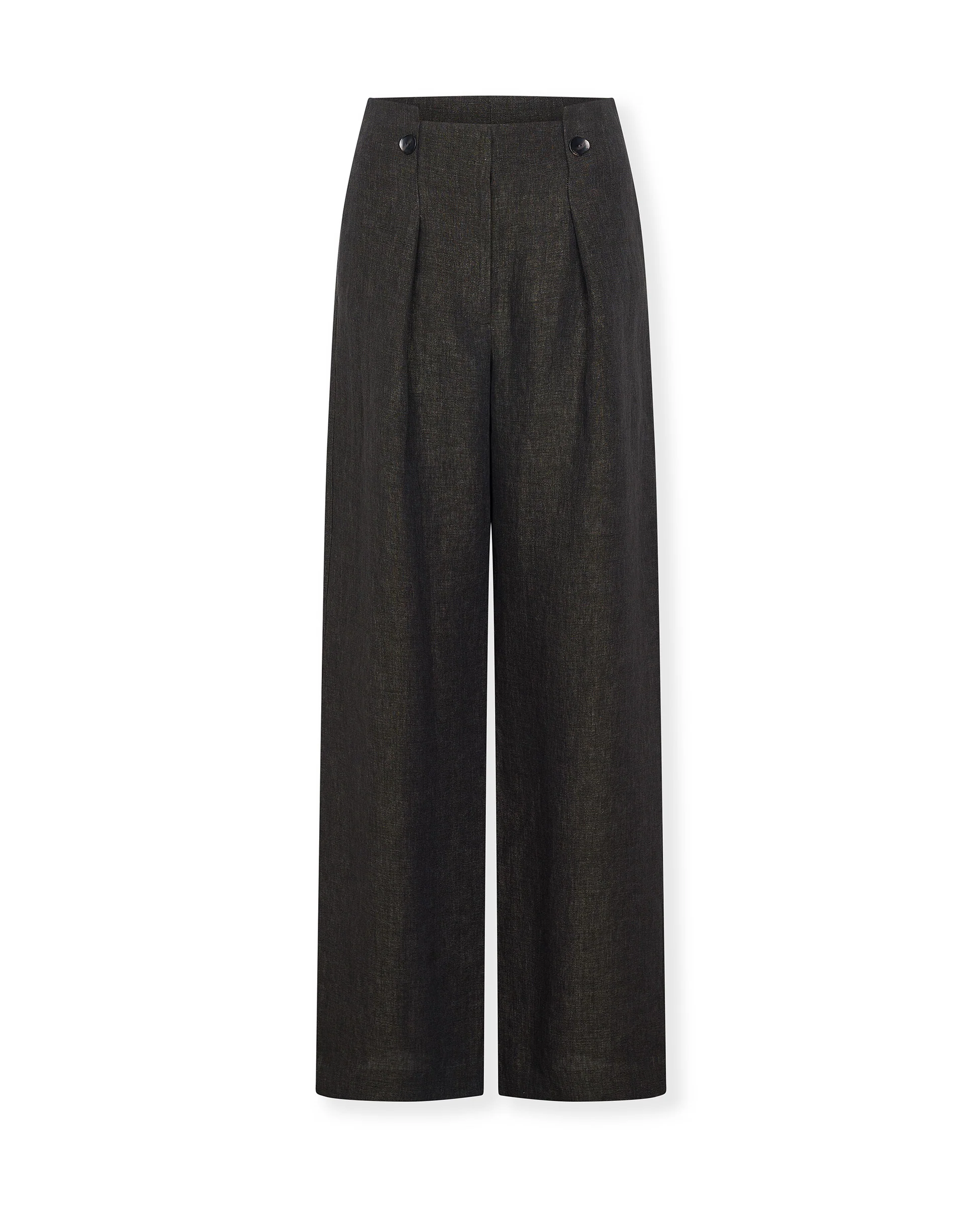 ROMINA | Black 100% Linen Trousers - Image 7