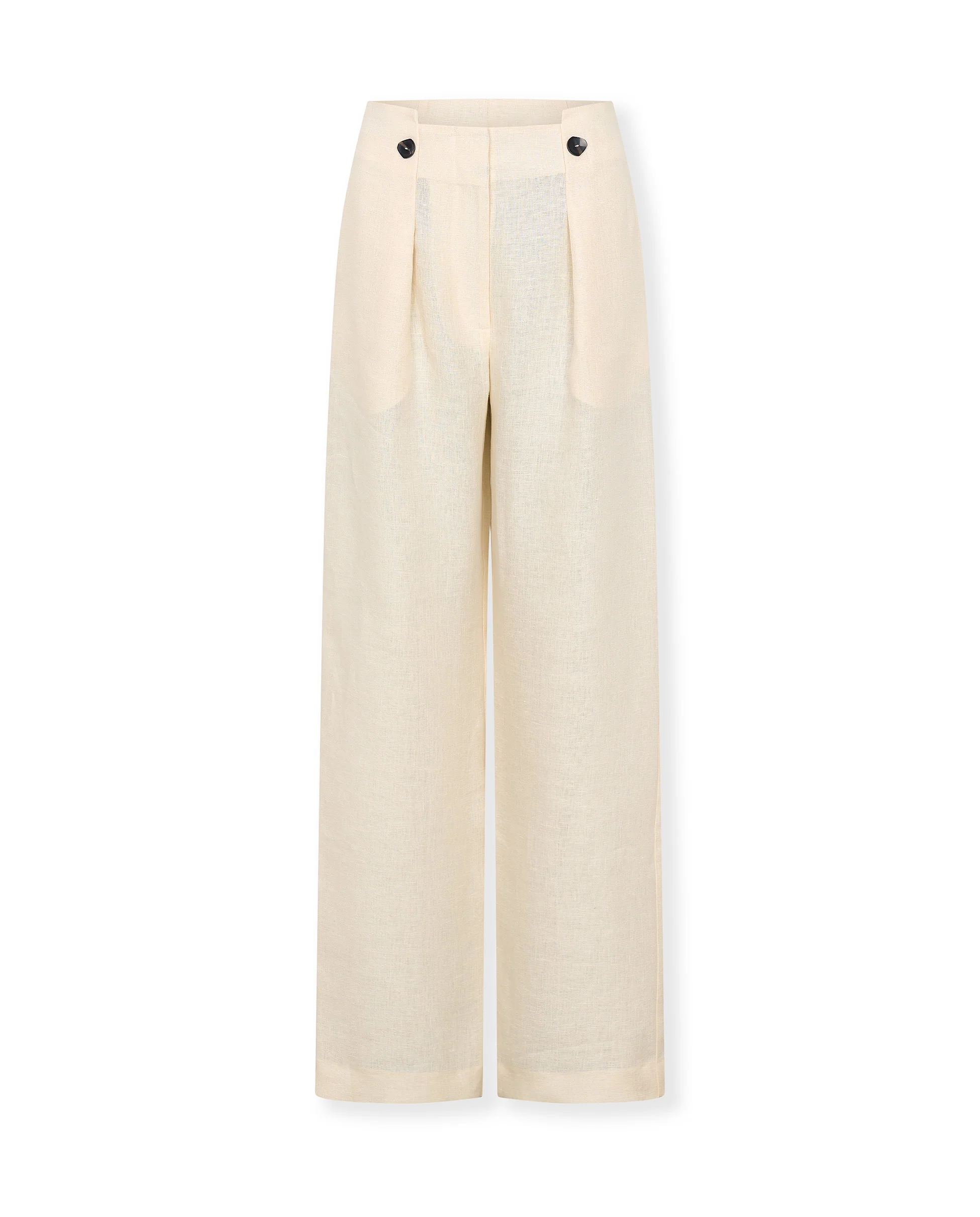 ROMINA | Ecru 100% Linen Trousers - Image 7
