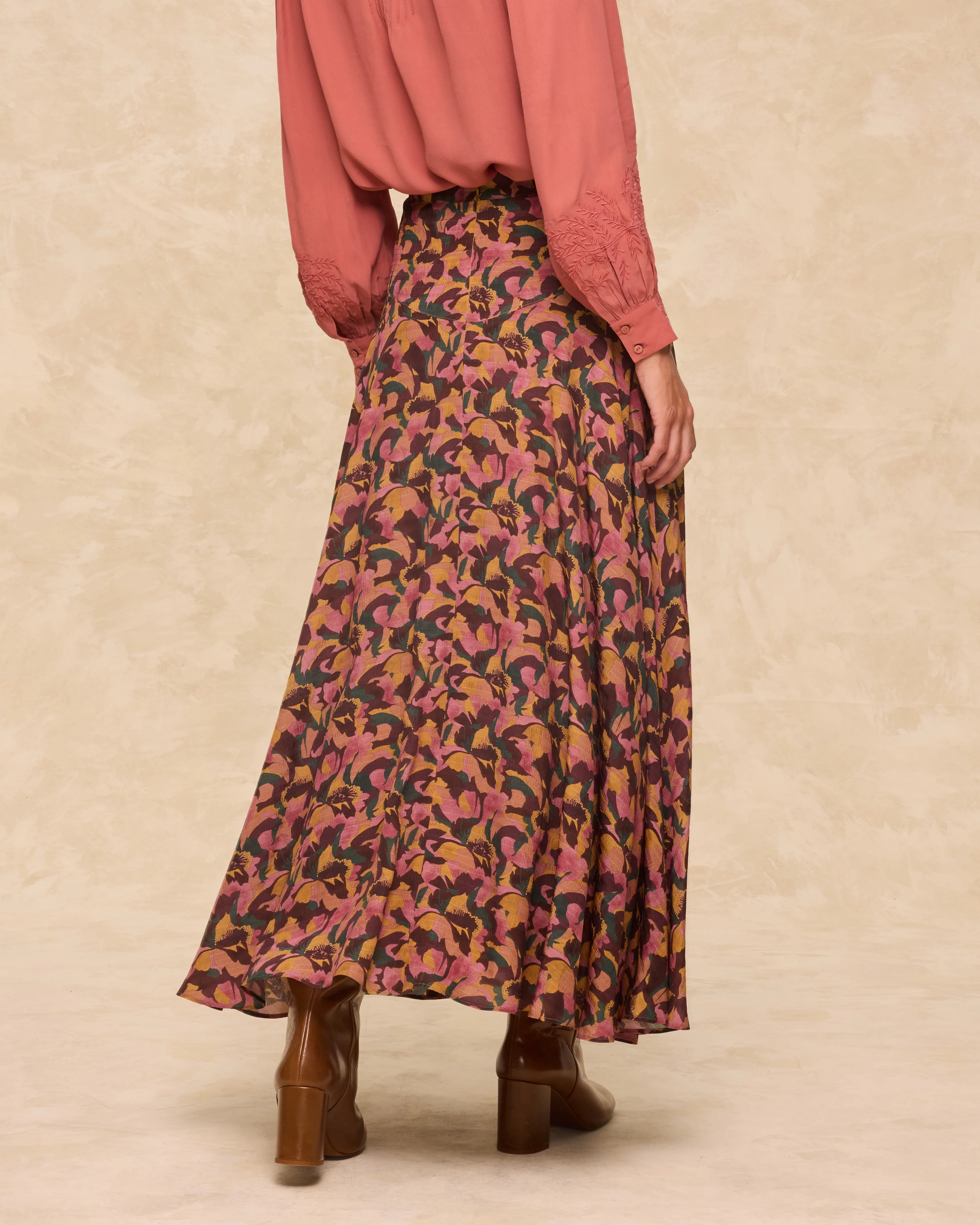 SAACHI | Multi Floral Print Midi Skirt - Image 3