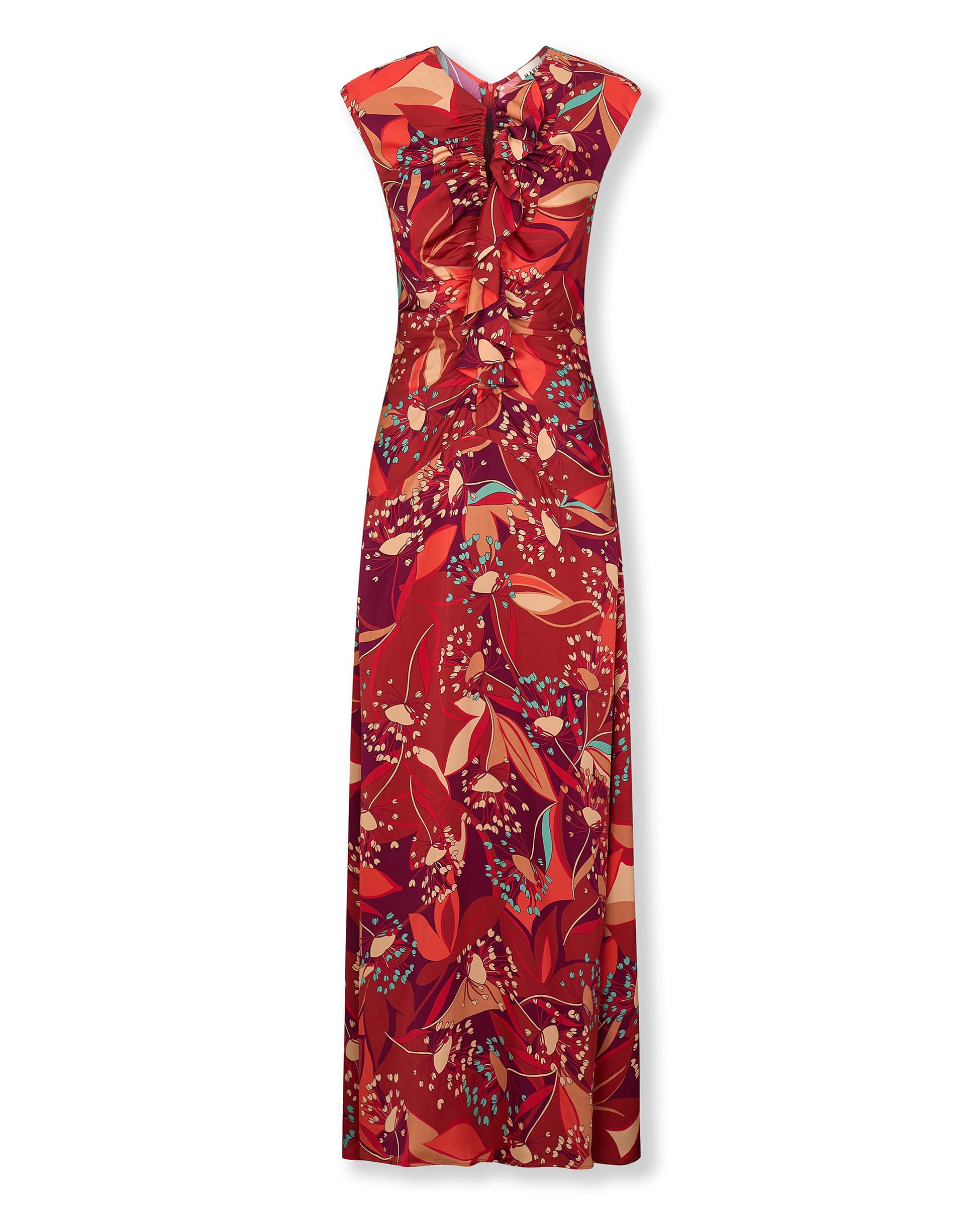 SAACHI | Red Abstract Floral Maxi Dress - Image 7