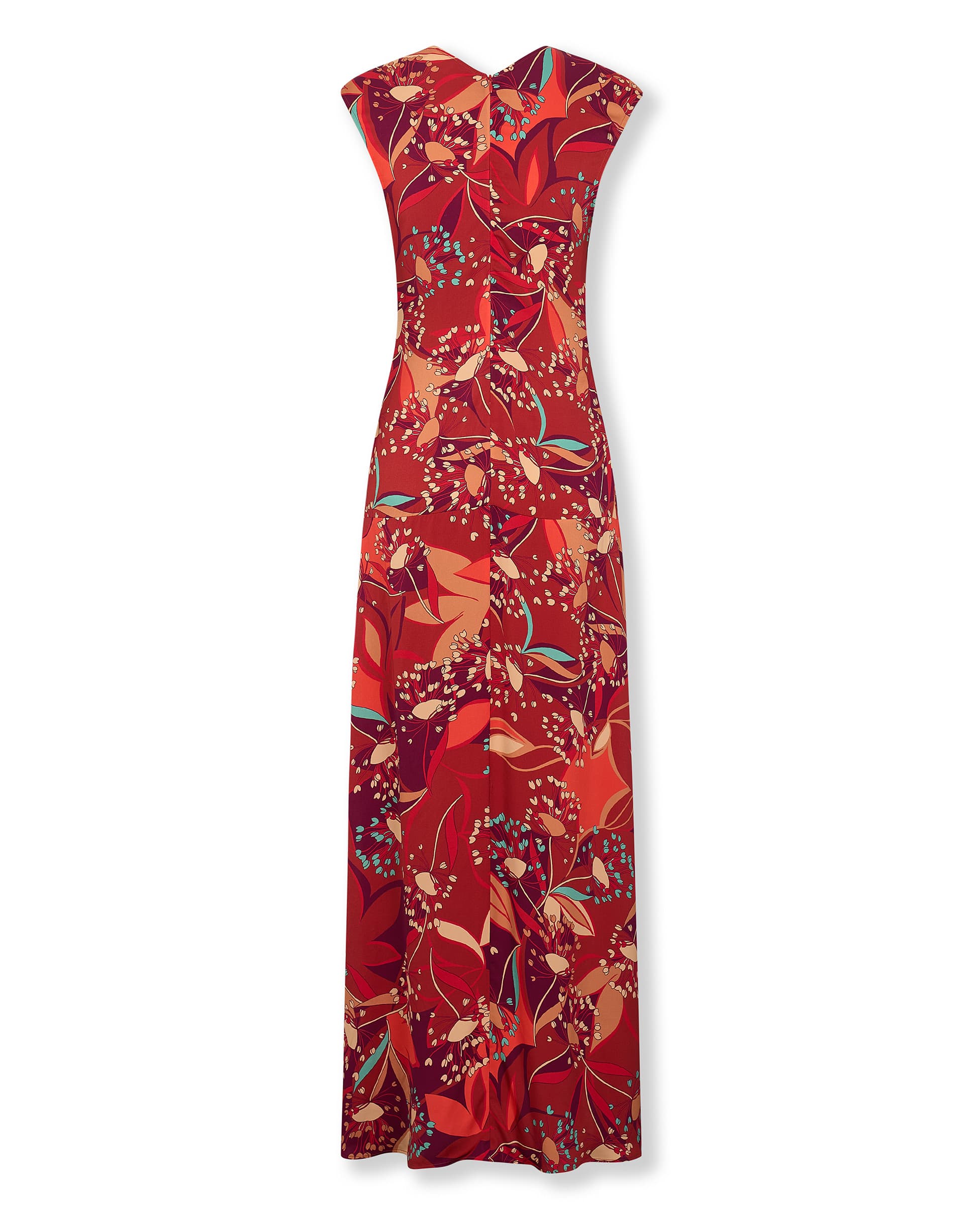 SAACHI | Red Abstract Floral Maxi Dress - Image 8