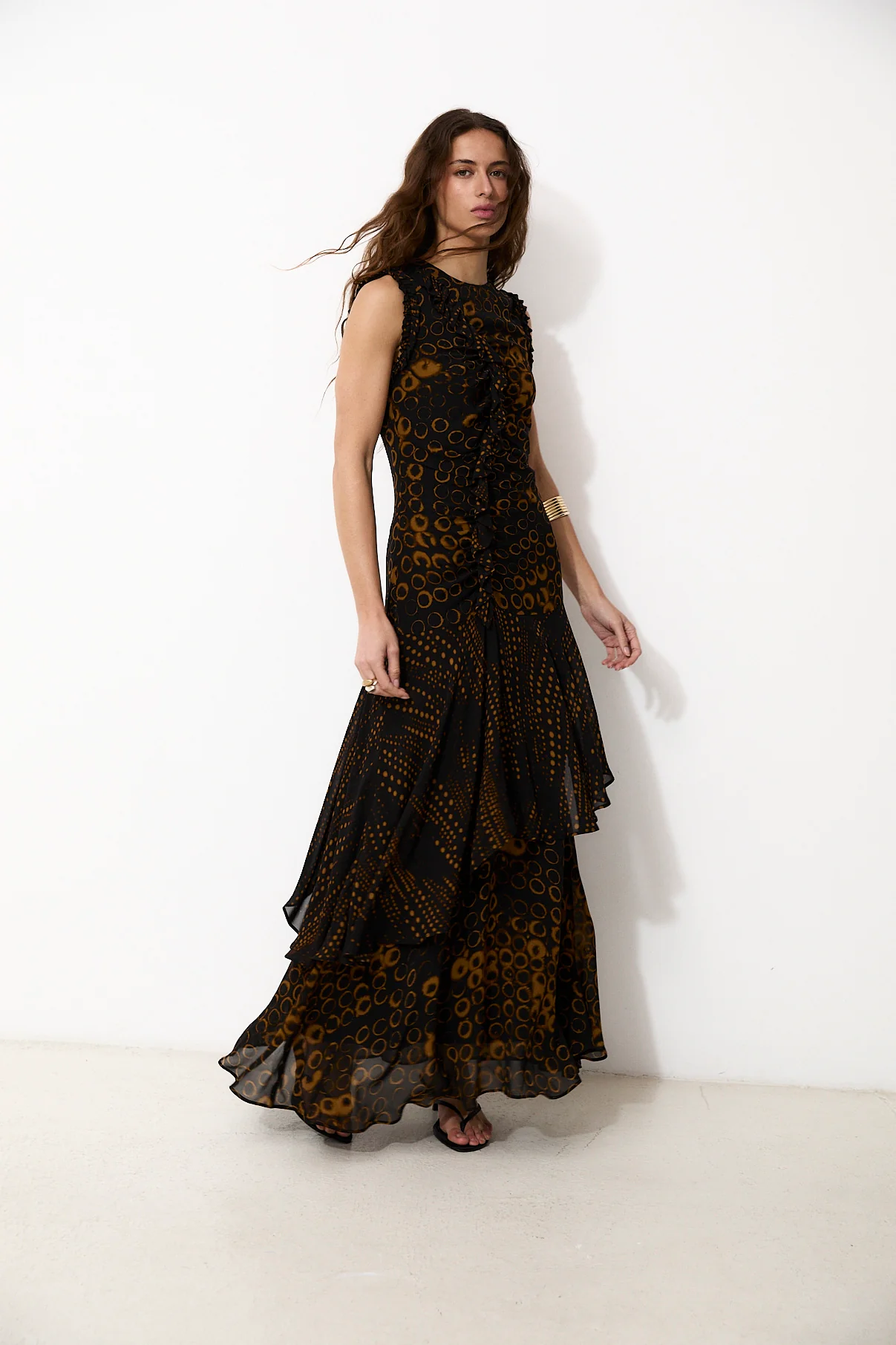 SAGEBRUSH | Black Printed Dress in Italian Fabric - Image 2