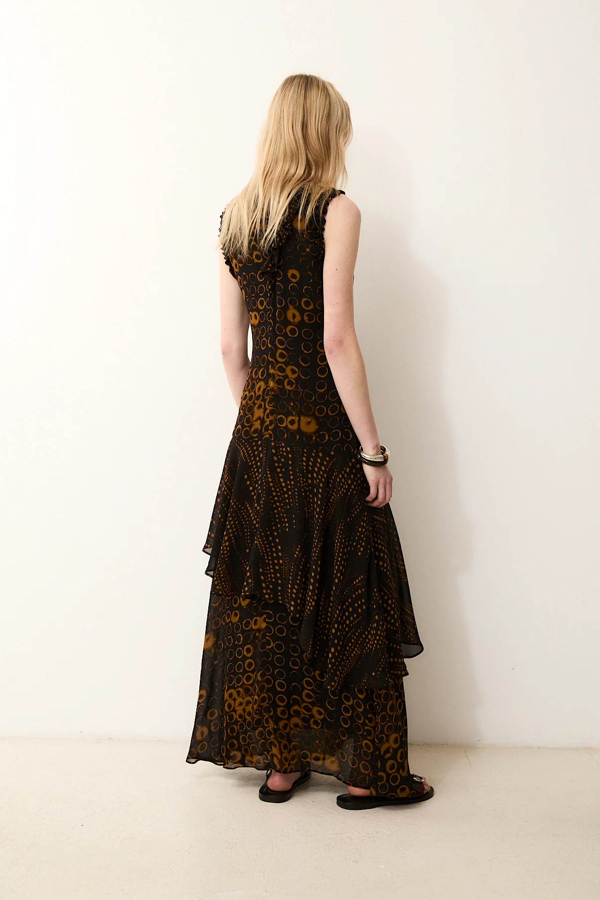 SAGEBRUSH | Black Printed Dress in Italian Fabric - Image 3