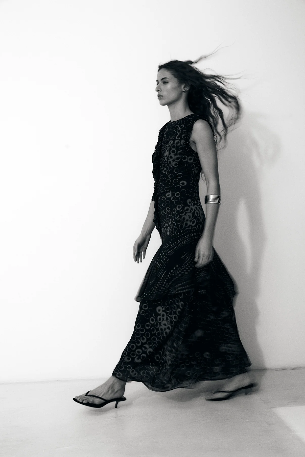 SAGEBRUSH | Black Printed Dress in Italian Fabric - Image 4