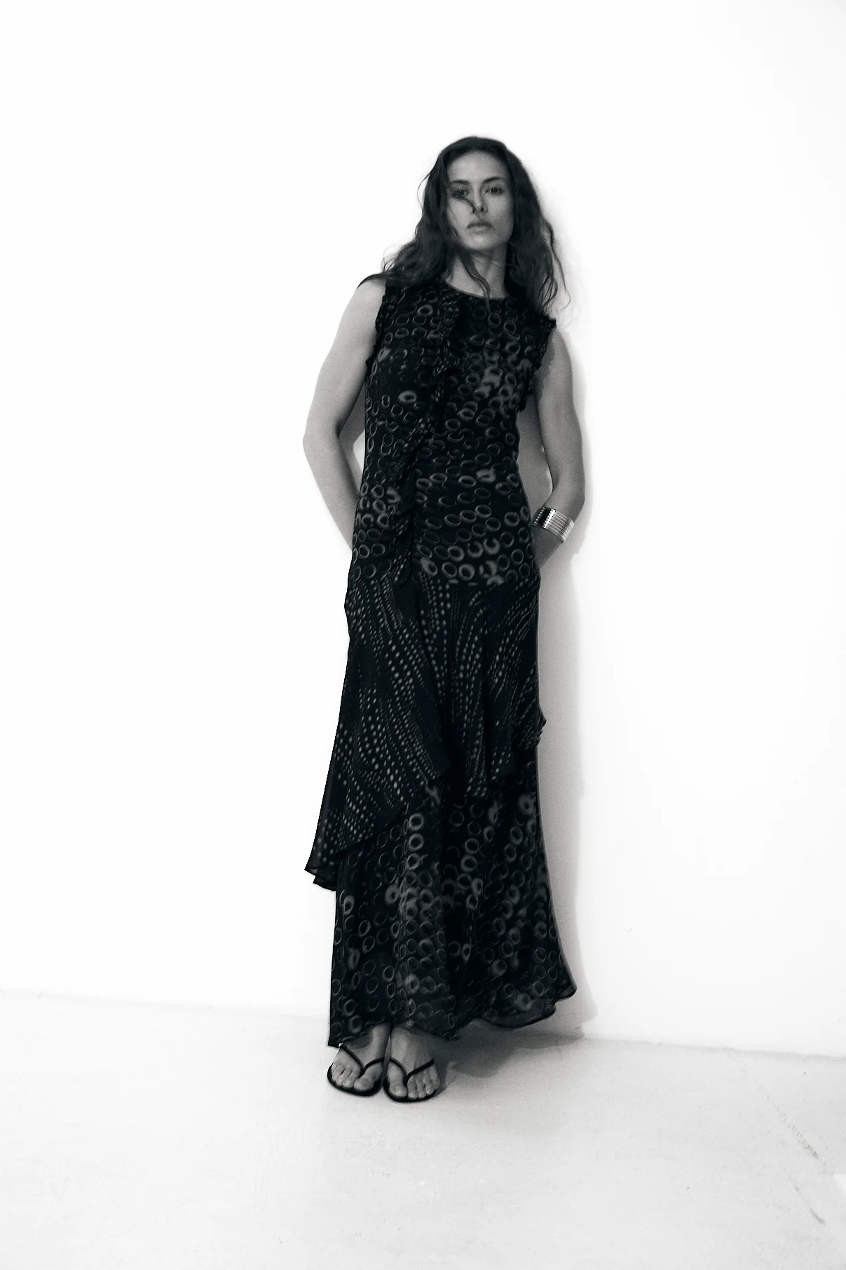 SAGEBRUSH | Black Printed Dress in Italian Fabric - Image 5
