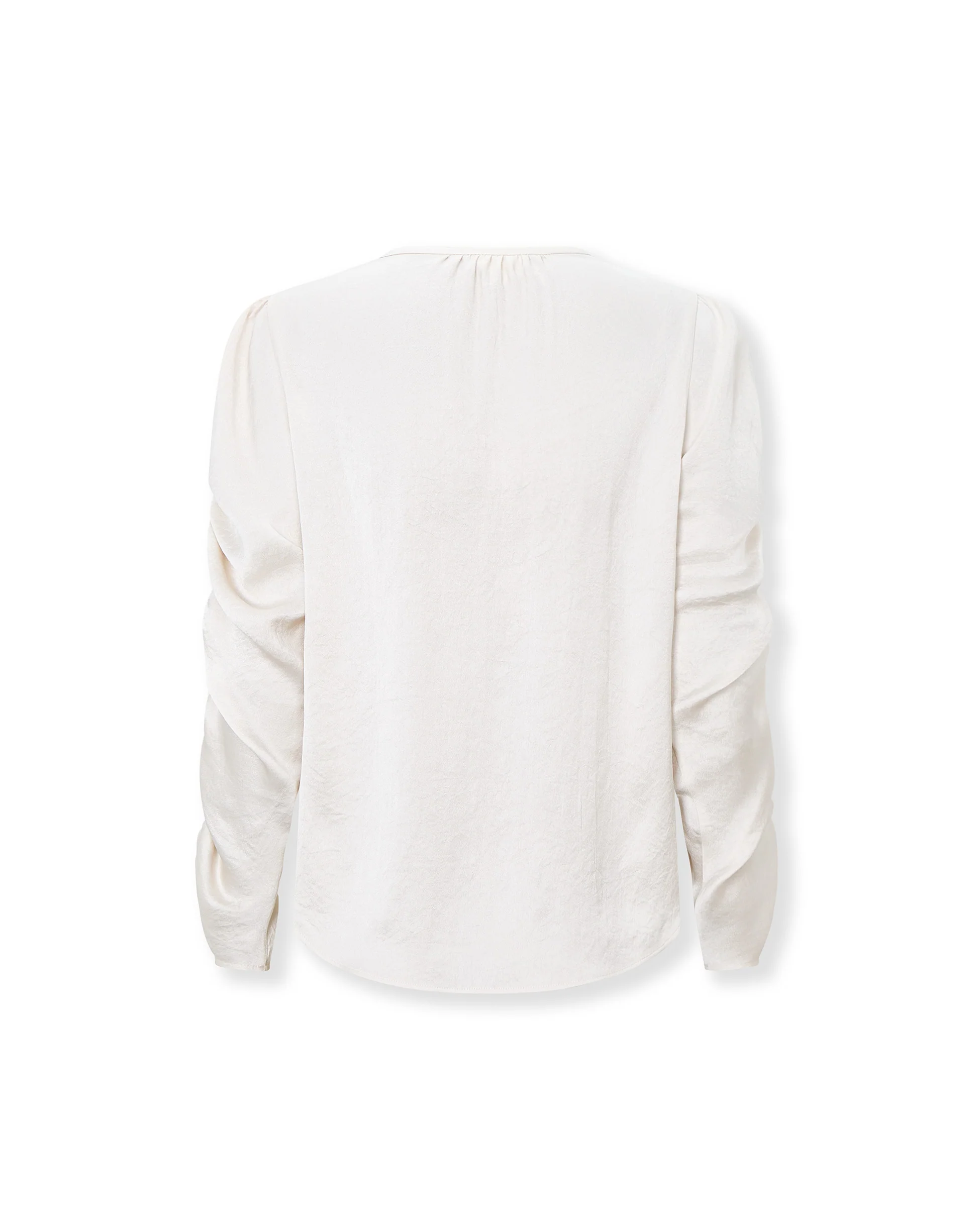 SANDRINE | Ecru Gathered-Sleeve Blouse - Image 6
