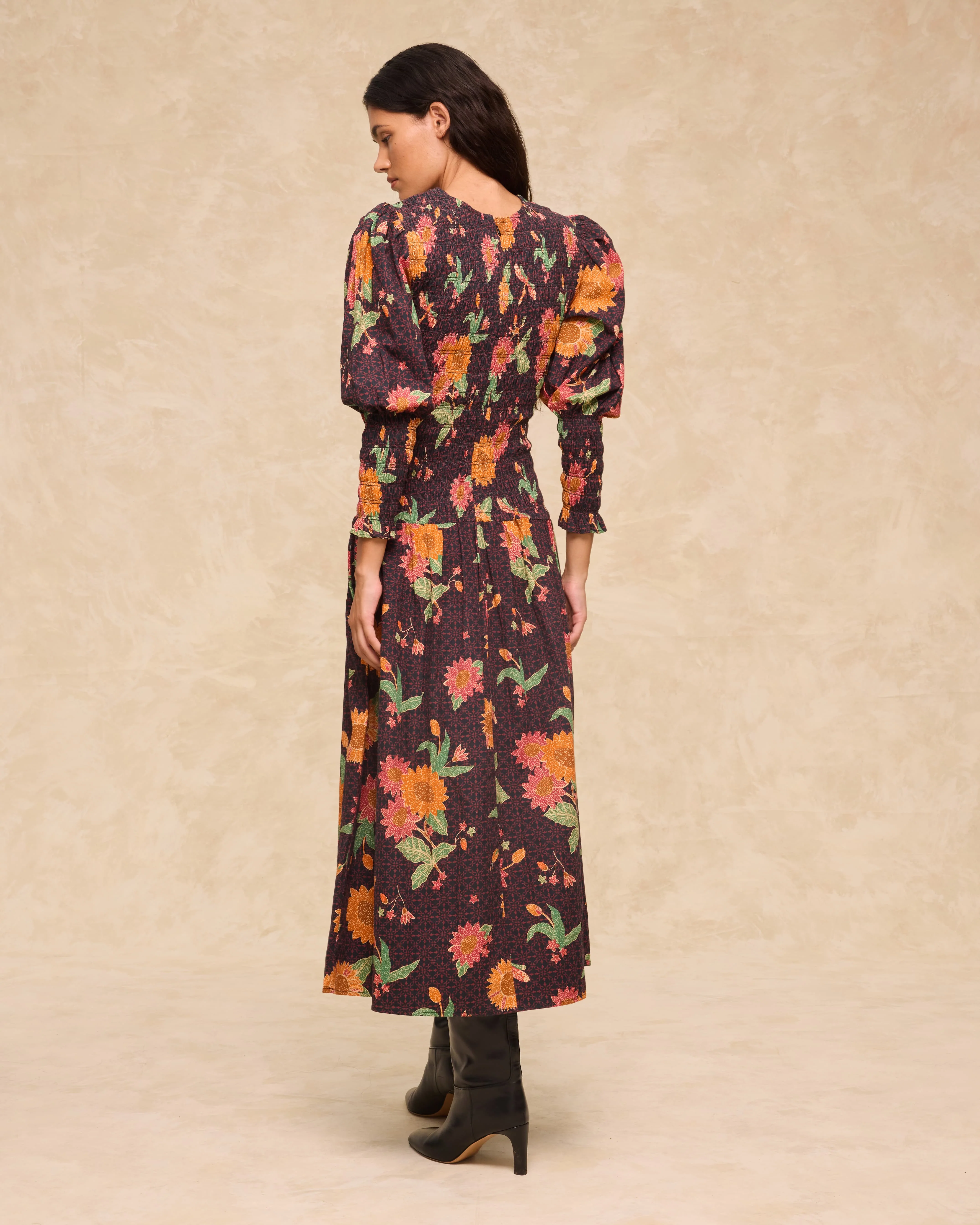 SCARLET | Multi Floral Cotton Midi Dress - Image 3