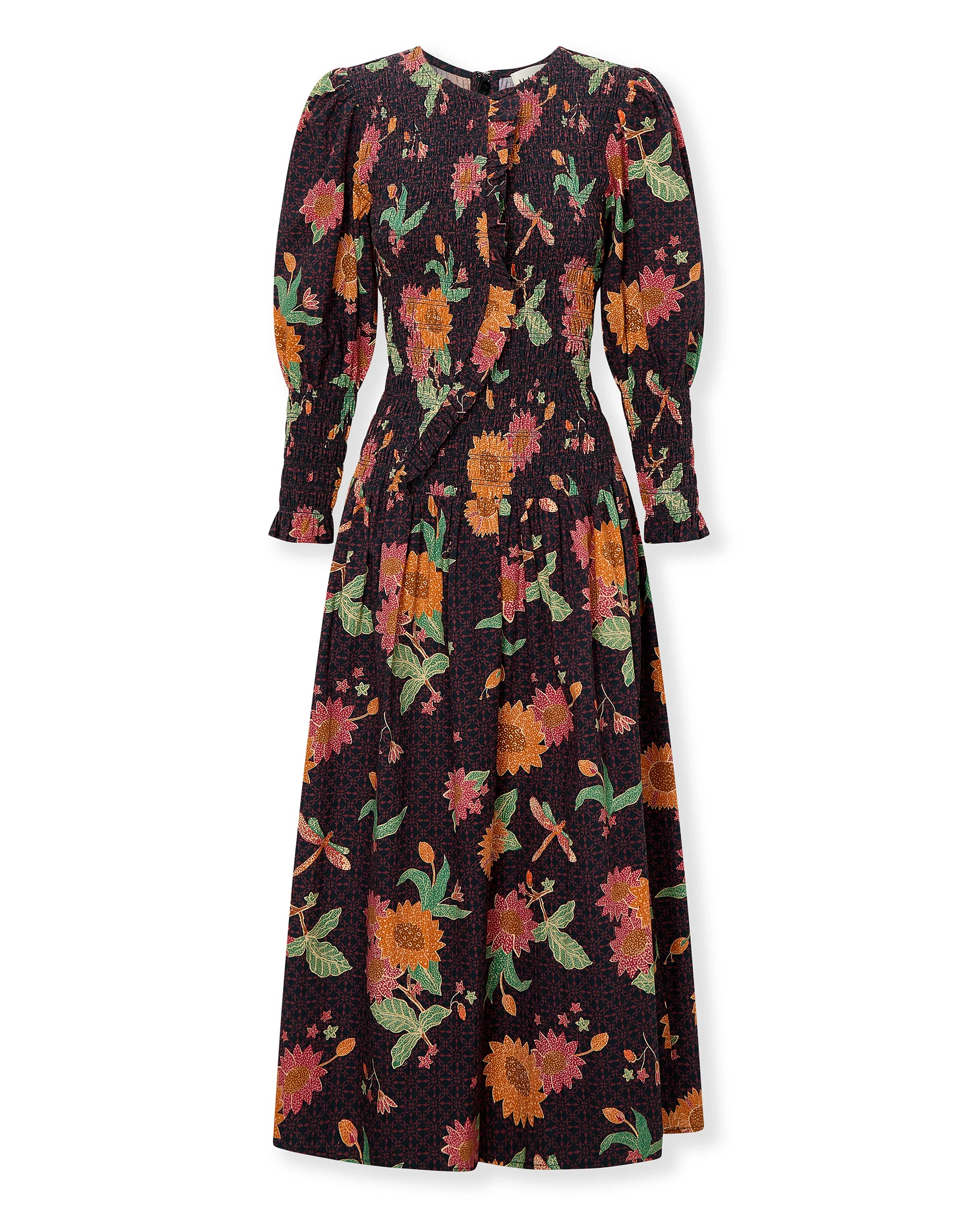 SCARLET | Multi Floral Cotton Midi Dress - Image 5