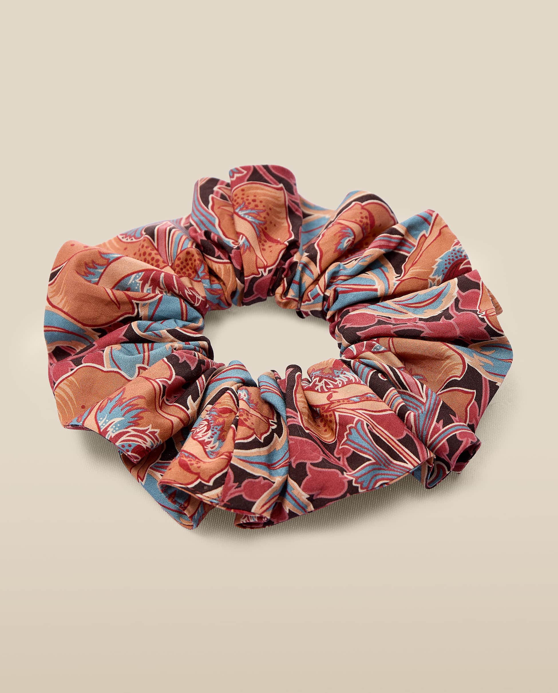 Terracotta Multi Floral Scrunchie - Image 2