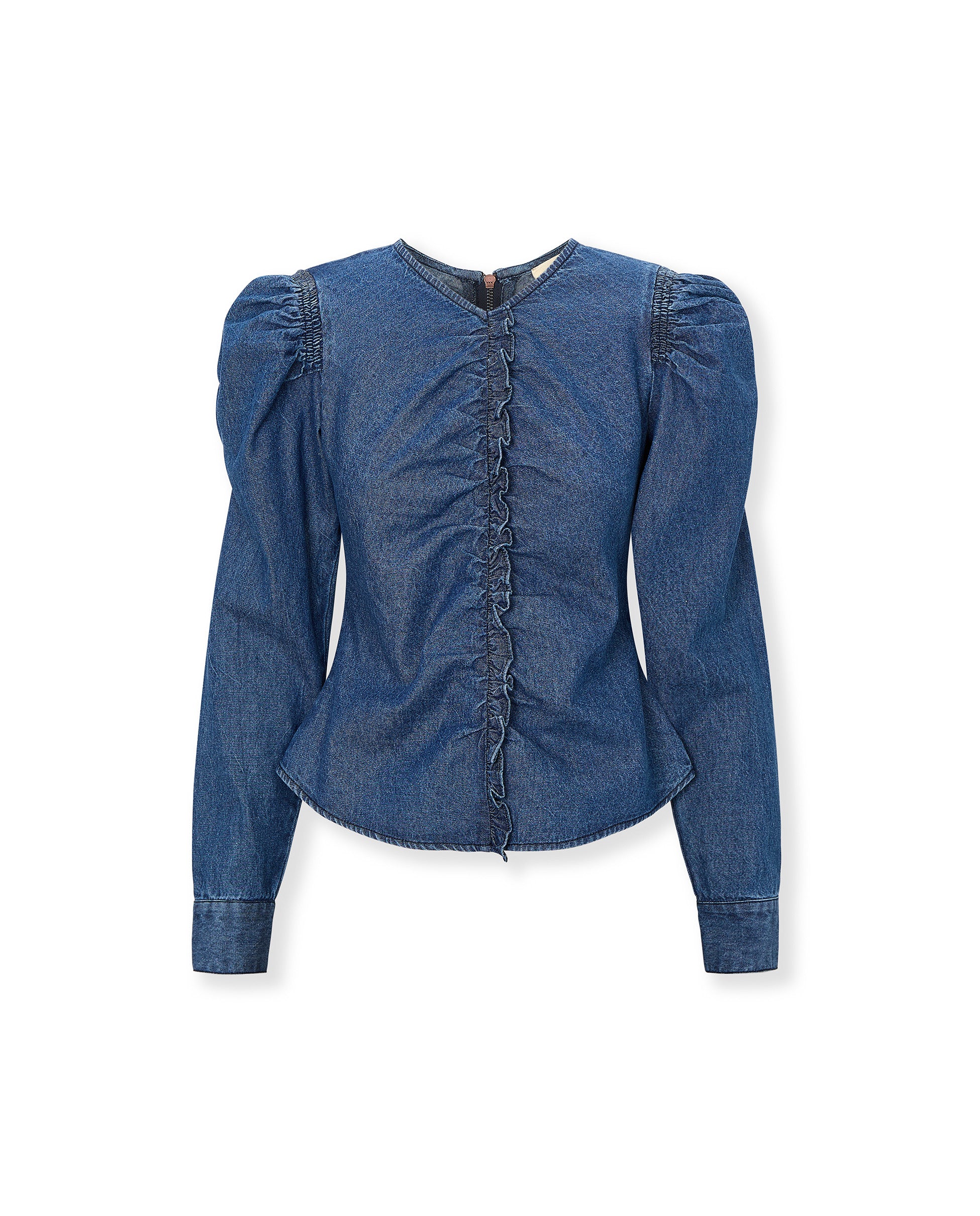 SIENNA | Indigo Blue Cotton Blouse - Image 5