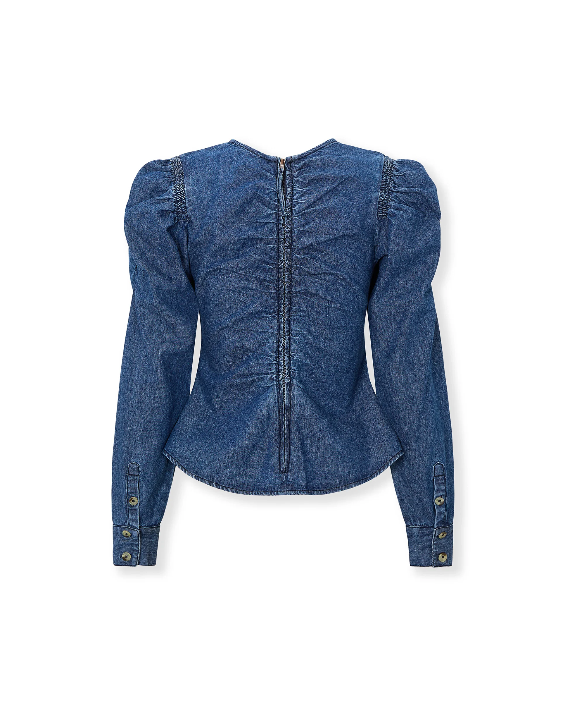 SIENNA | Indigo Blue Cotton Blouse - Image 6