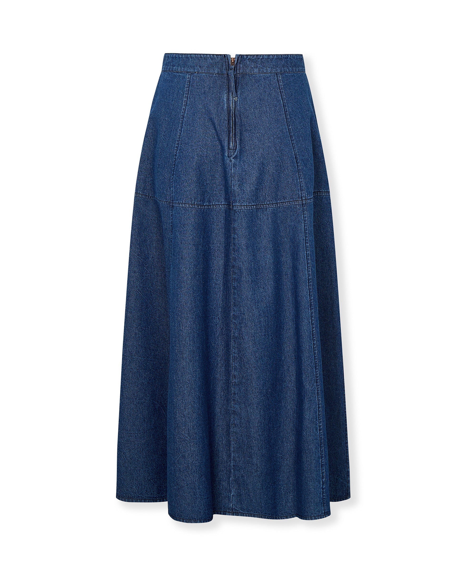 SIENNA | Indigo Blue Denim Midi Skirt - Image 6