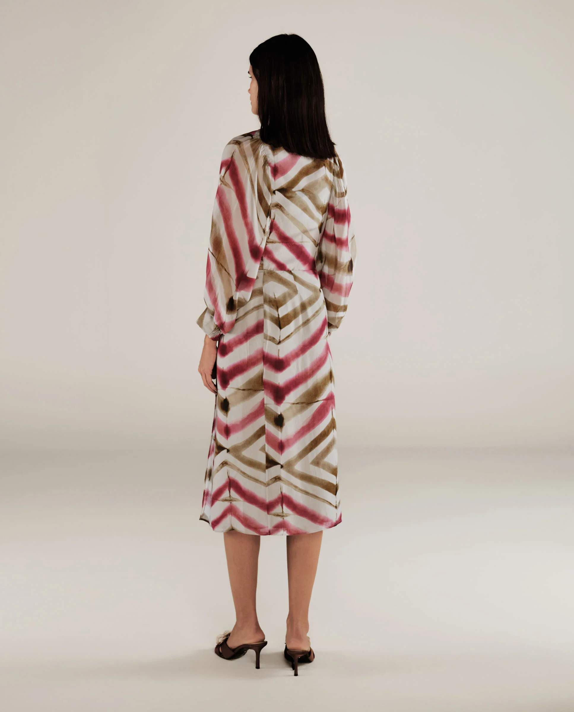SOL | Magenta & Brown Stripe Boho Blouse - Image 5
