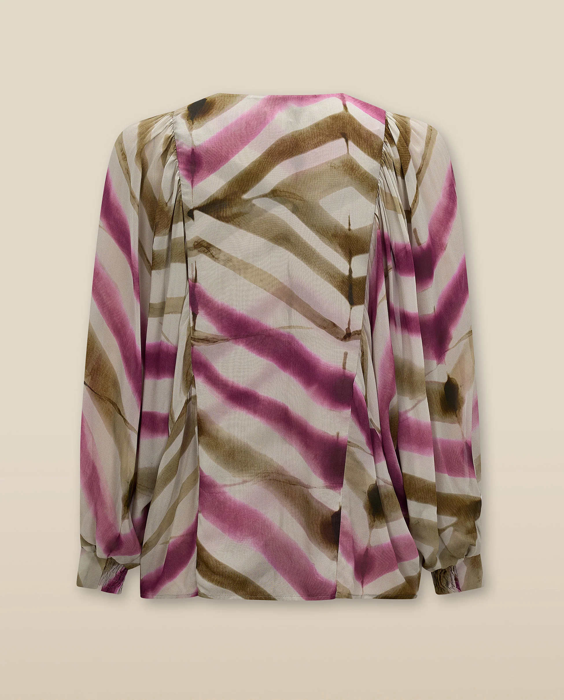 SOL | Magenta & Brown Stripe Boho Blouse - Image 6