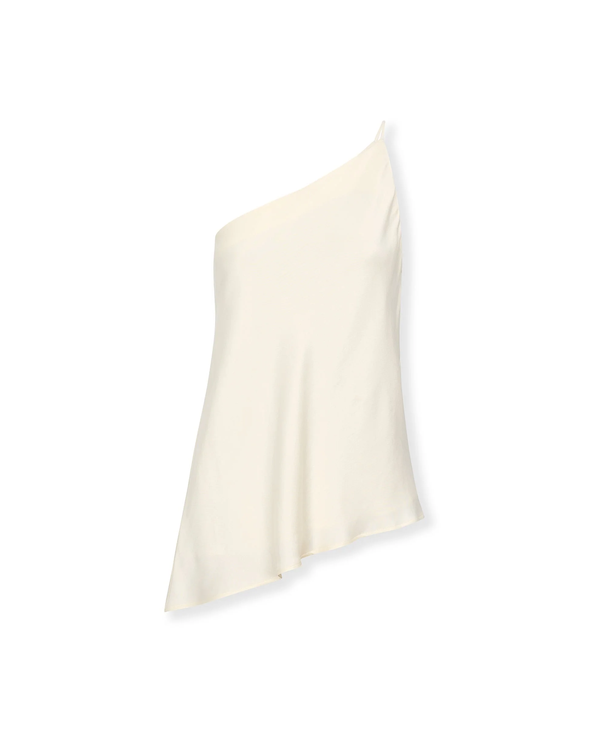 THALIA | Ecru Asymmetric One Shoulder Cupro Top - Image 5