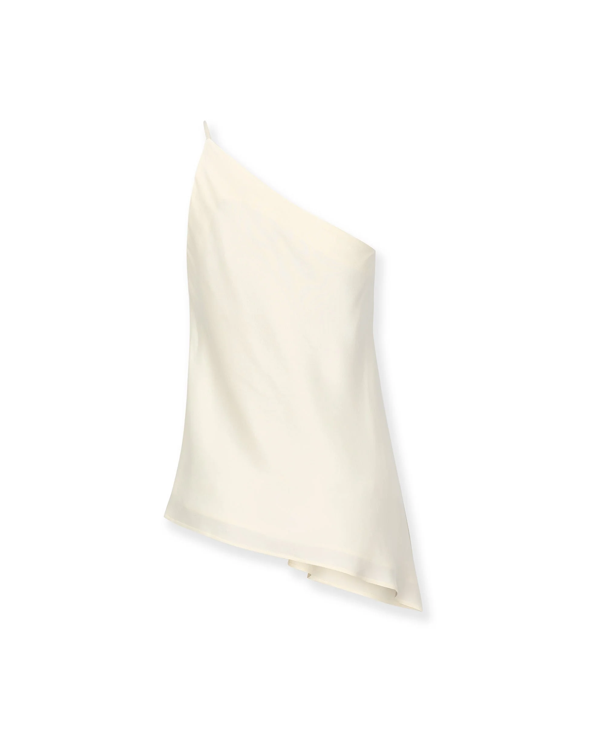 THALIA | Ecru Asymmetric One Shoulder Cupro Top - Image 6