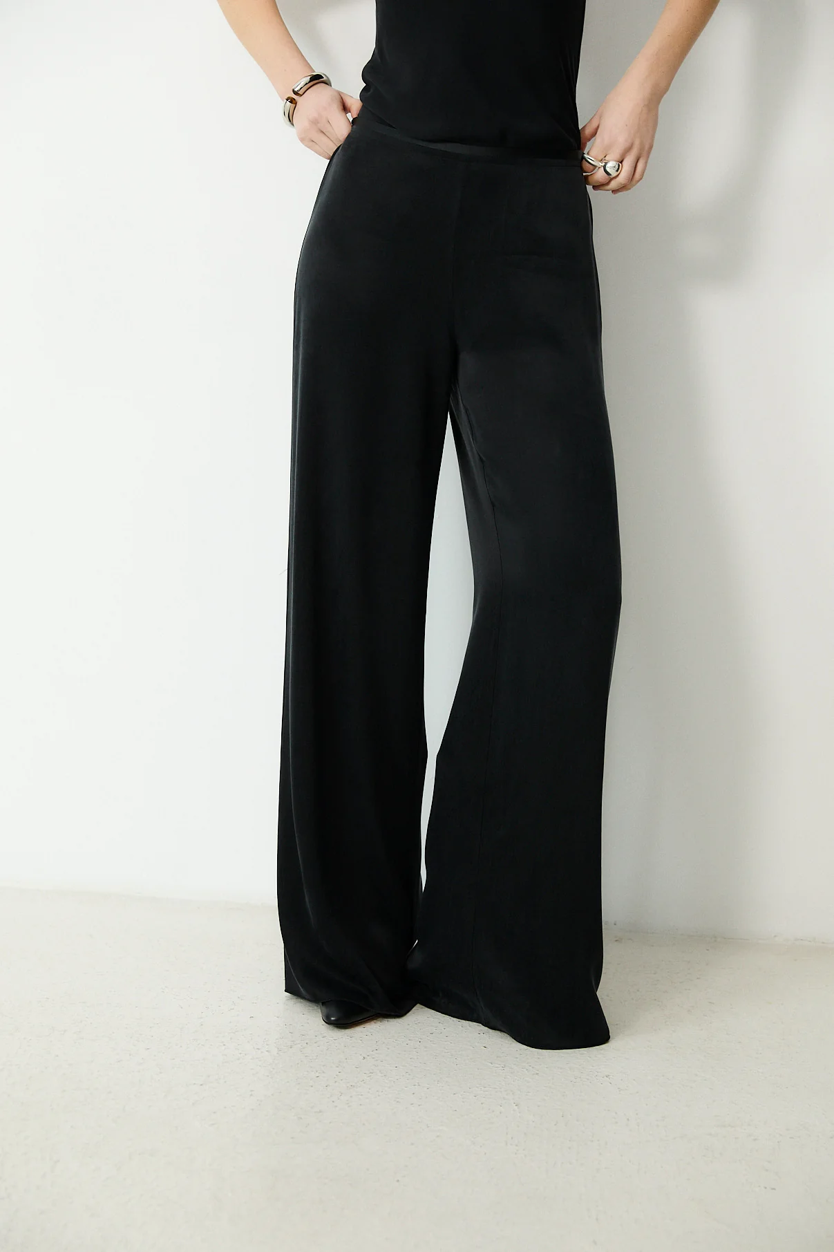 THYSSEN | Black Wide-Leg Trousers - Image 3