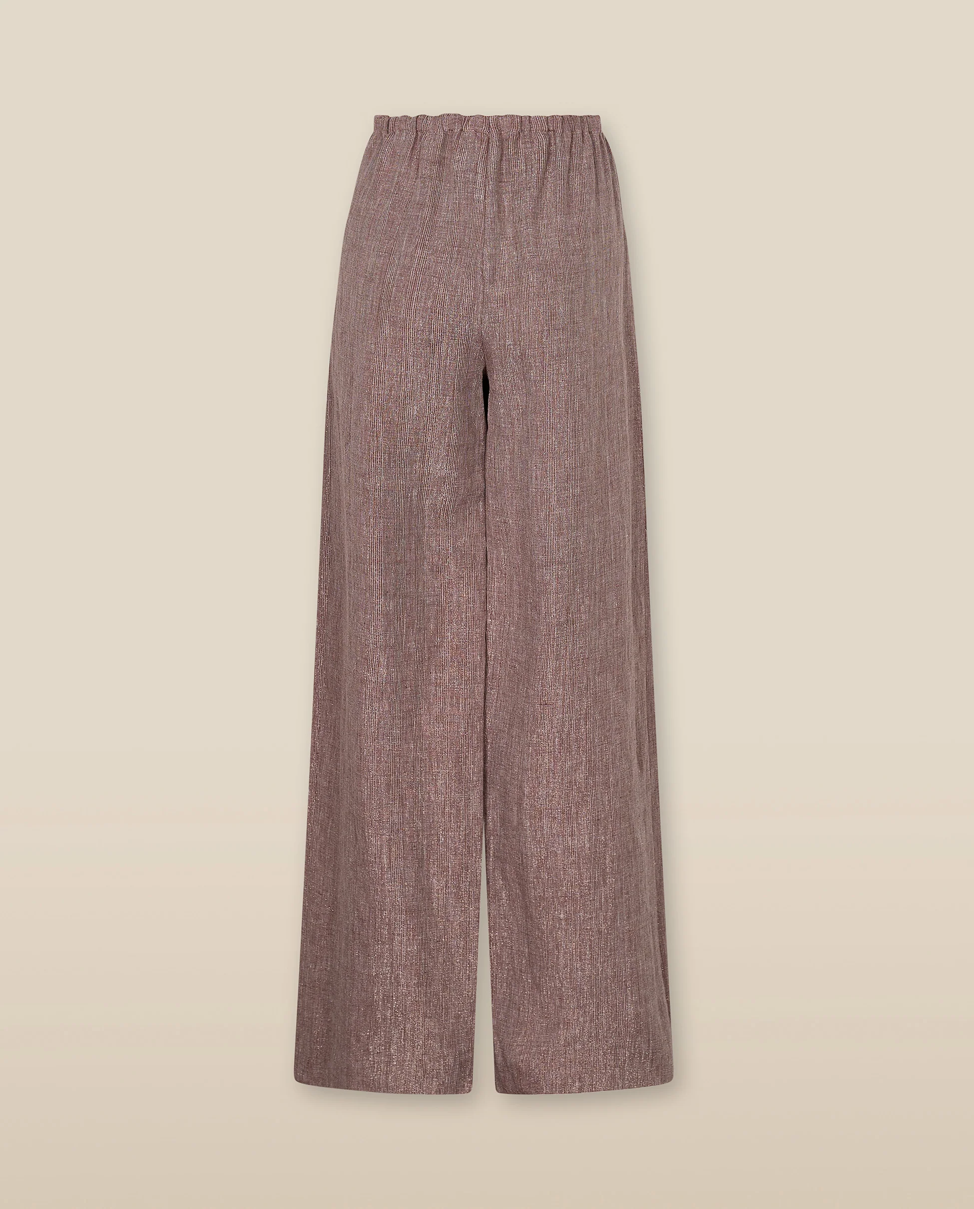 THYSSEN | Bronze Metallic Thread Wide Leg Trousers - Image 4