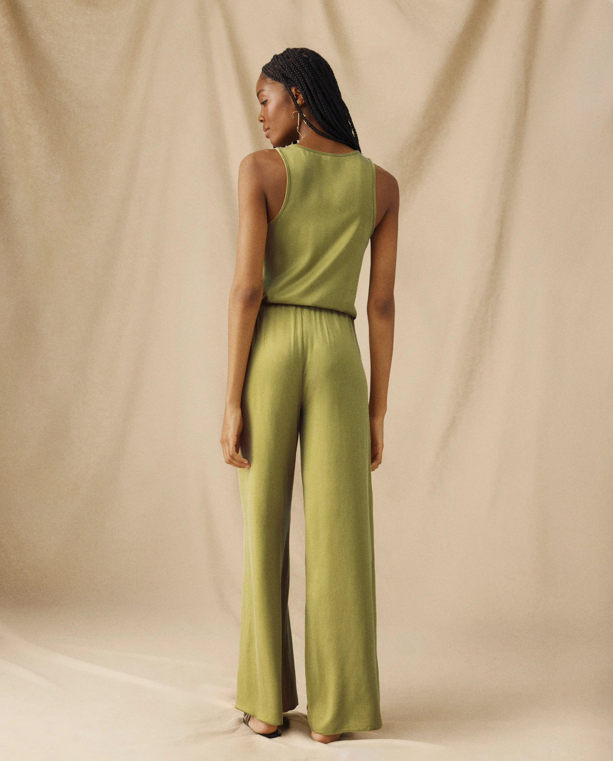 THYSSEN | Green Wide-Leg Trousers - Image 4