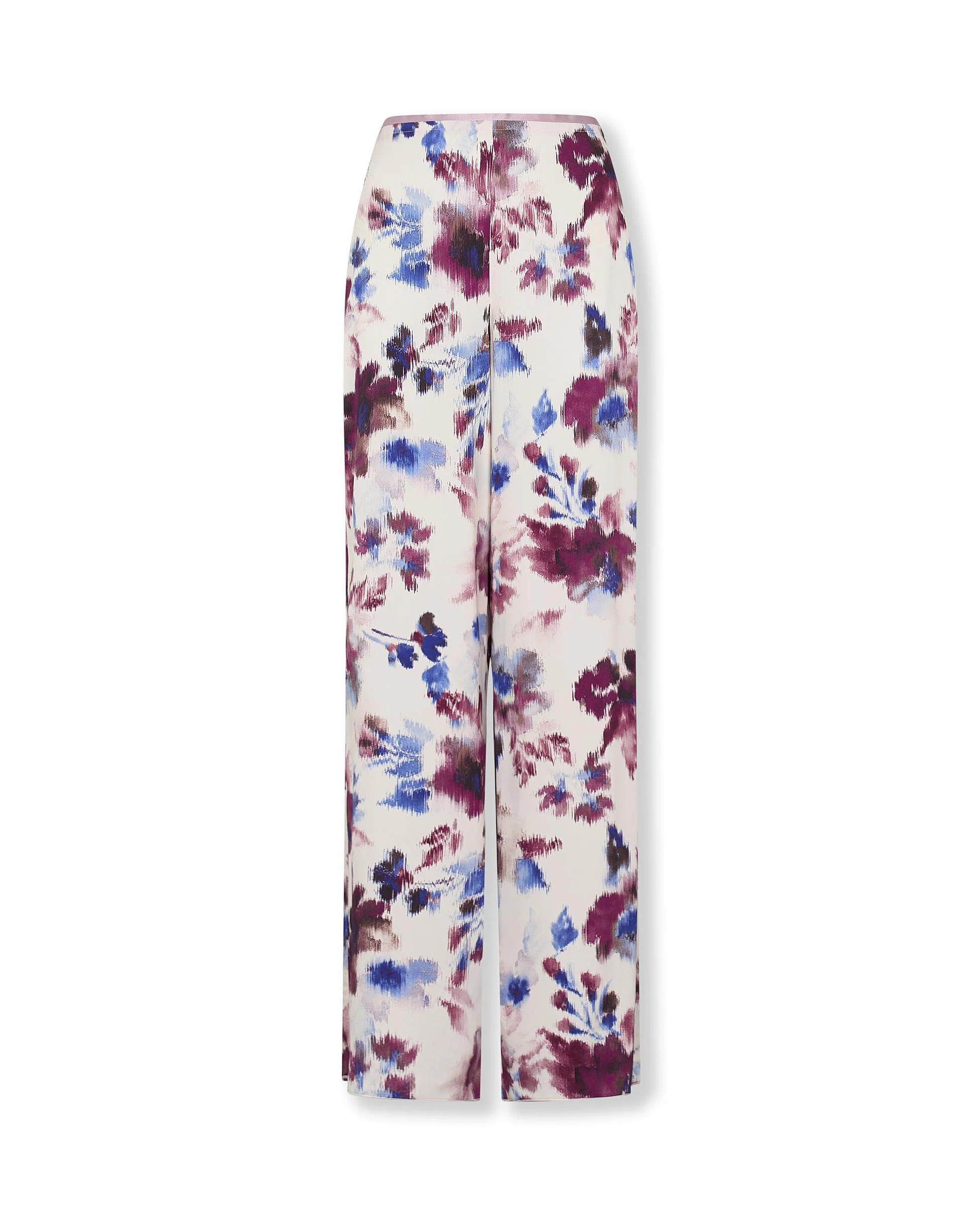 THYSSEN | Purple Abstract Floral Wide-Leg Trousers - Image 3