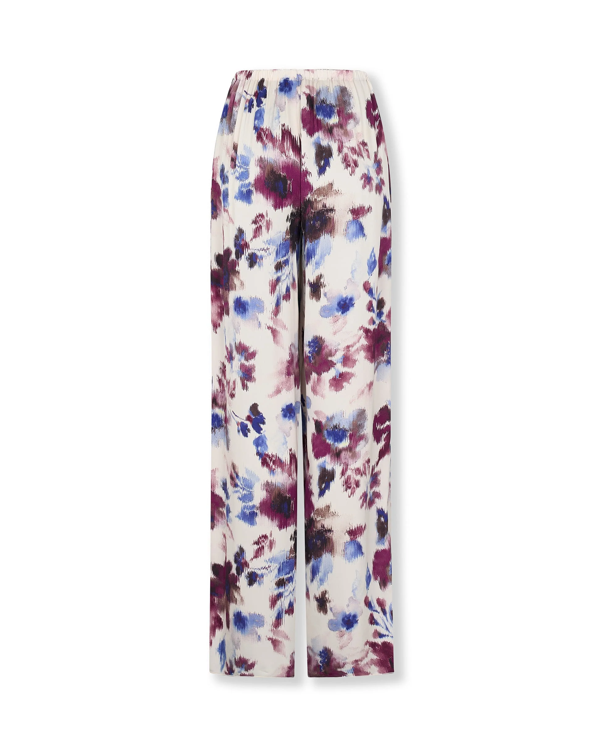 THYSSEN | Purple Abstract Floral Wide-Leg Trousers - Image 4