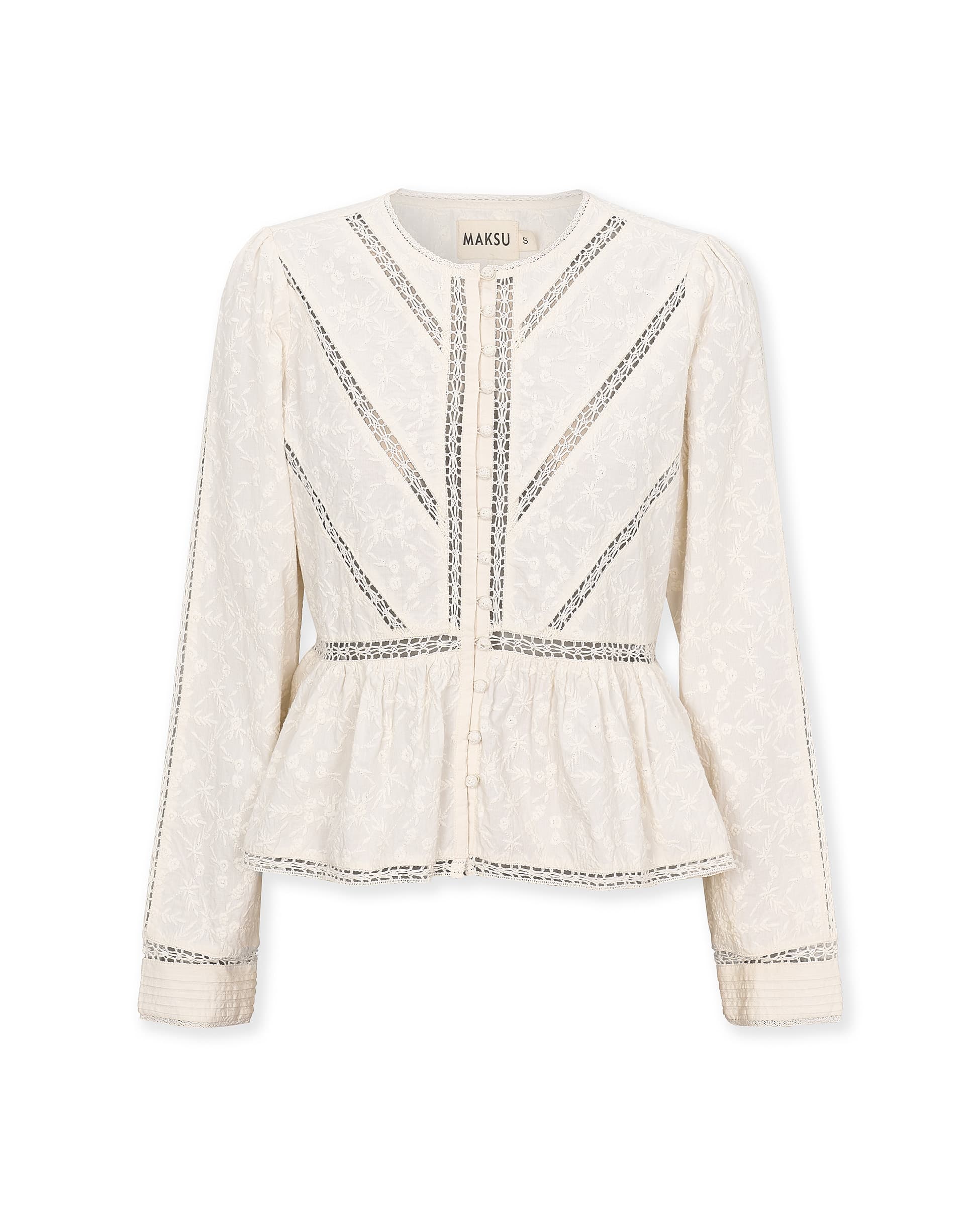 TINA | Ecru Embroidered Cotton Blouse - Image 5