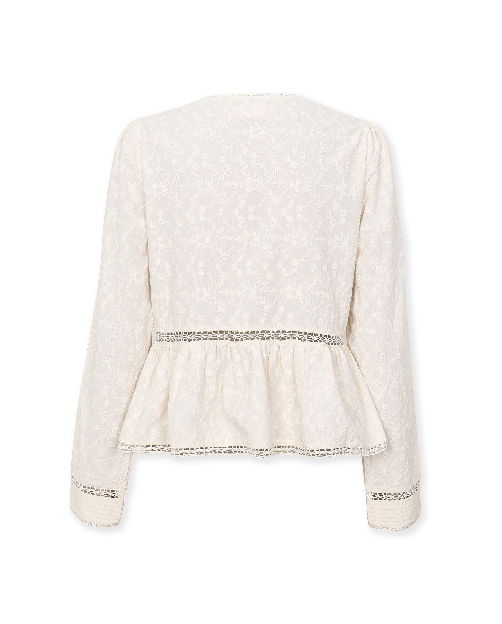 TINA | Ecru Embroidered Cotton Blouse - Image 6