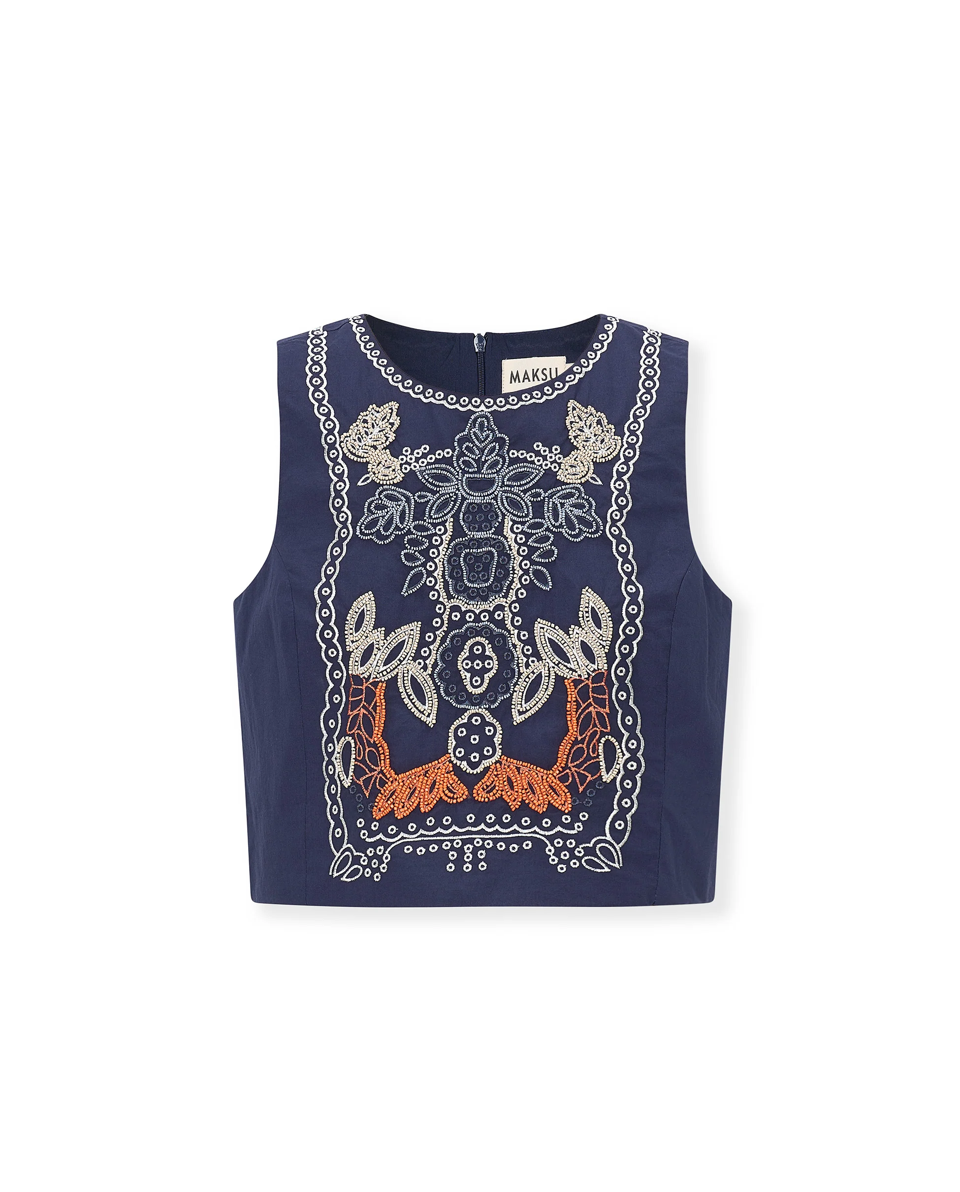 TIRSA | Navy Blue 100% Cotton Top - Image 4