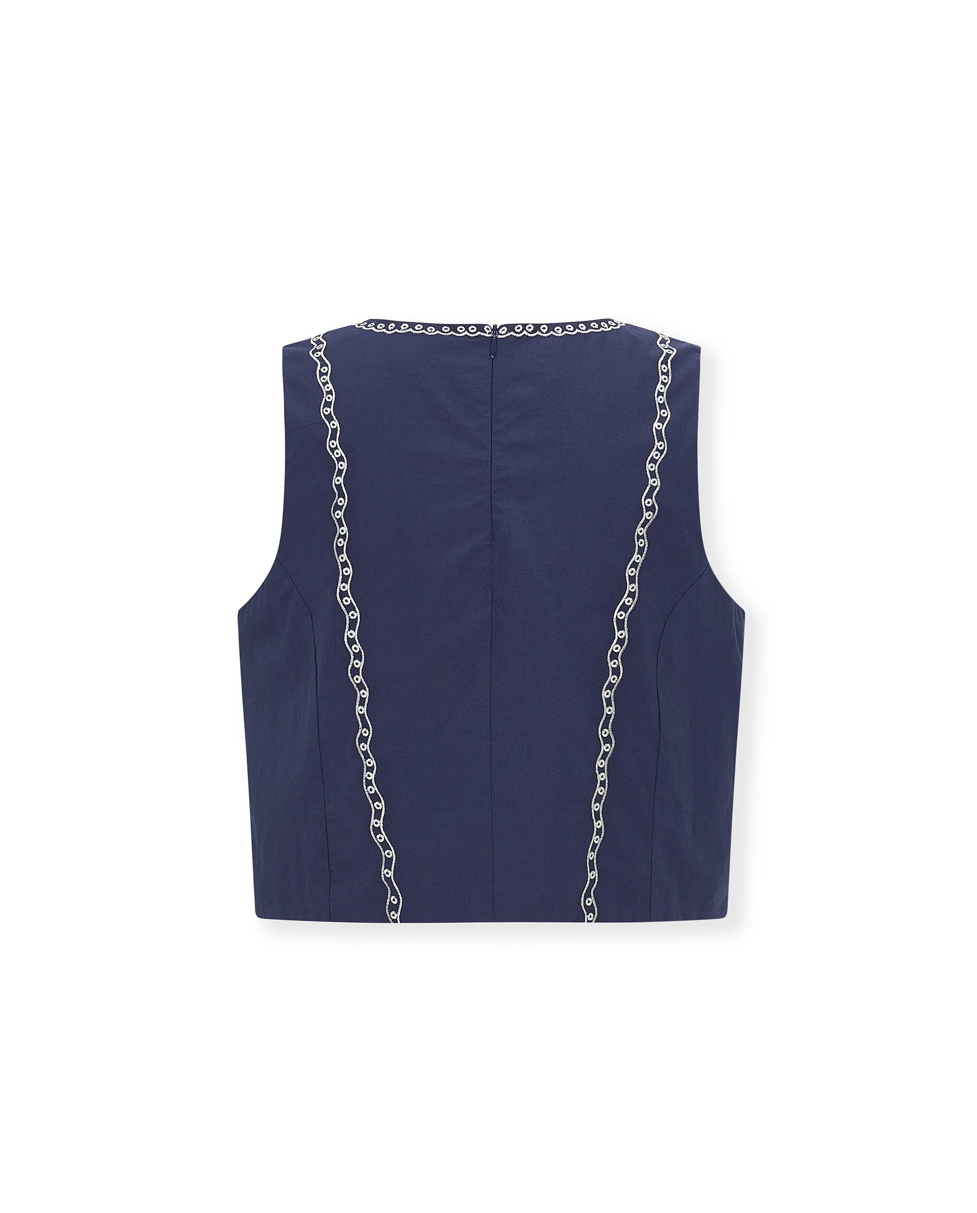 TIRSA | Navy Blue 100% Cotton Top - Image 5