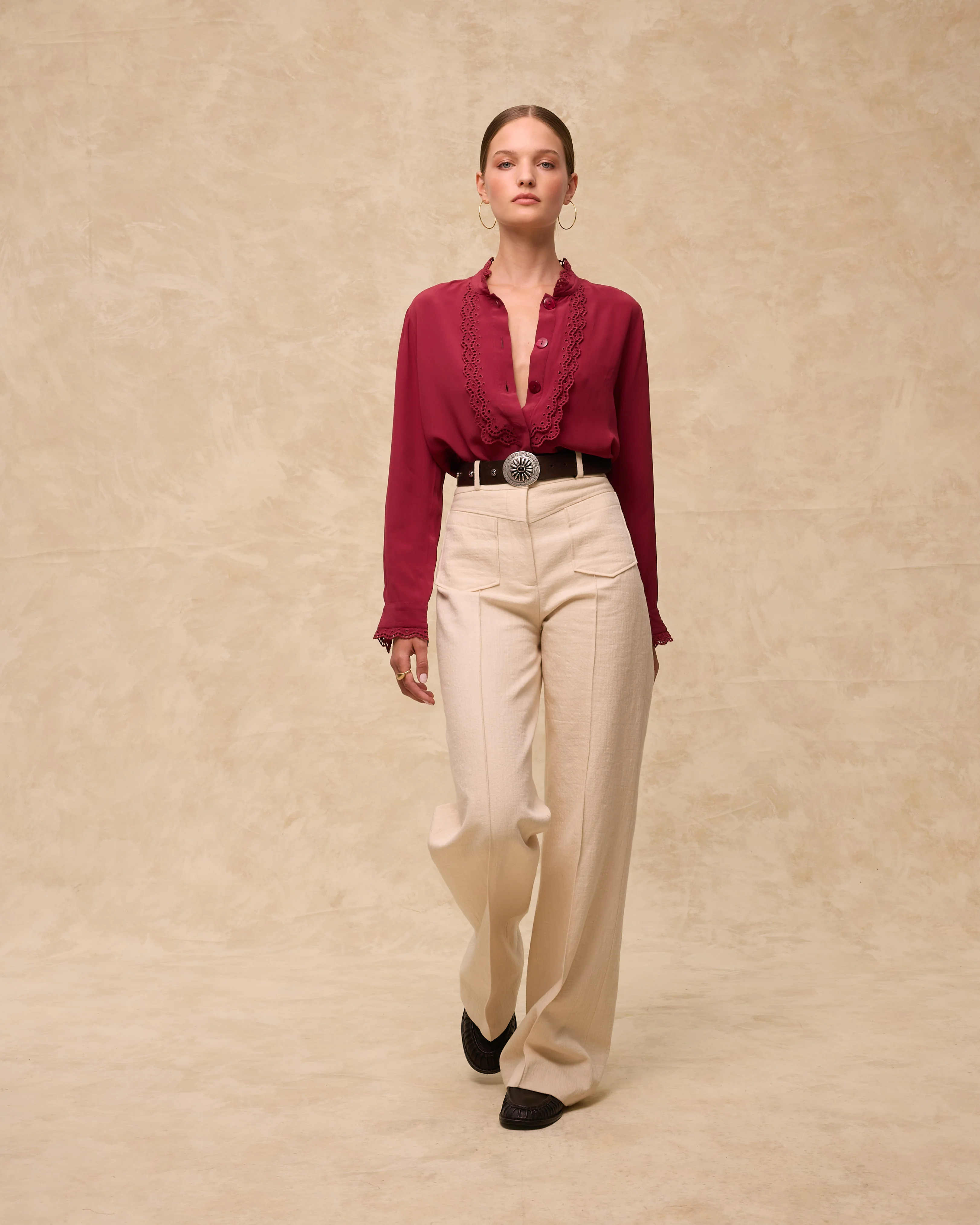 TORDINI | Red Embroidered Blouse - Image 3