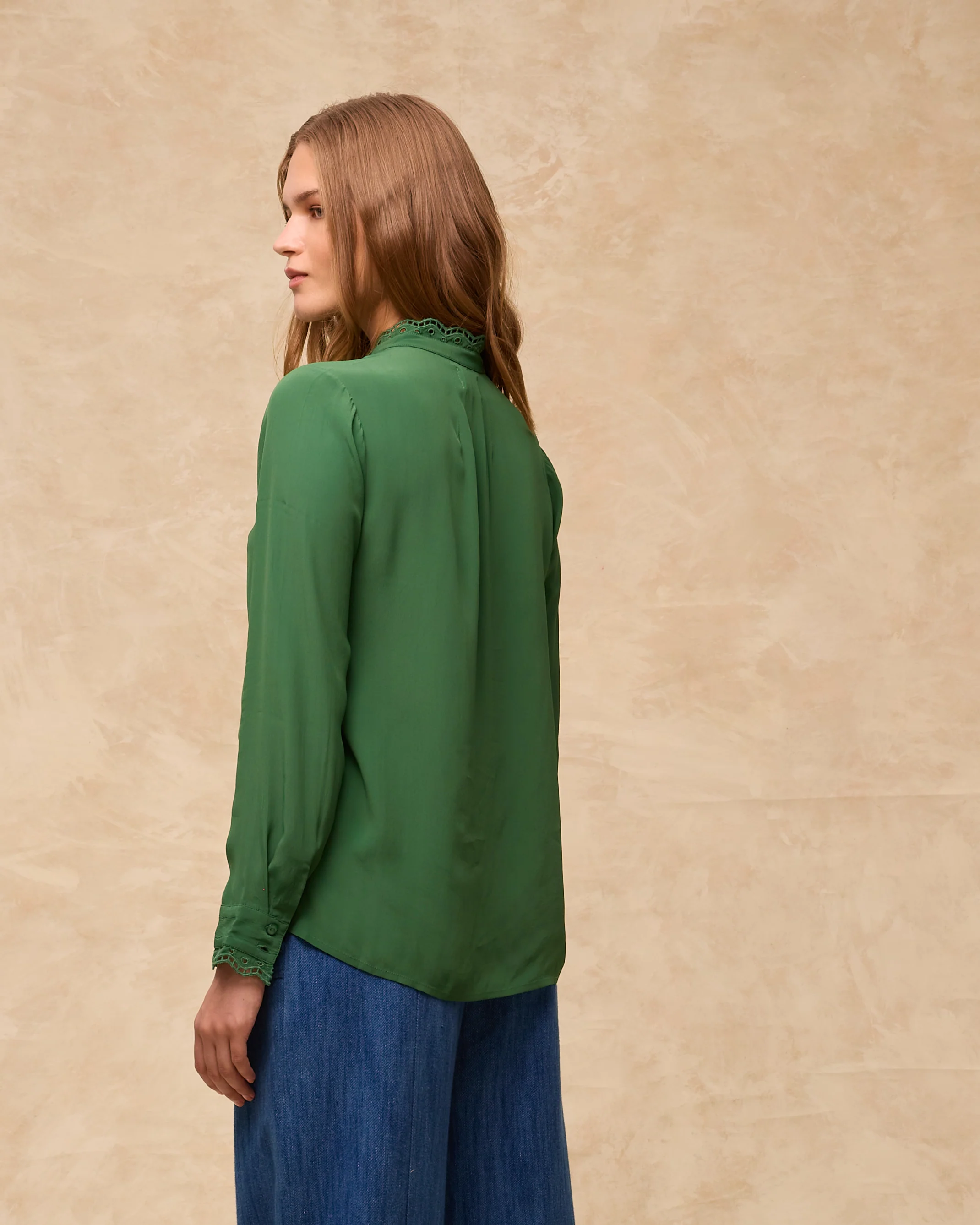TORDINI | Green Embroidered Blouse - Image 4