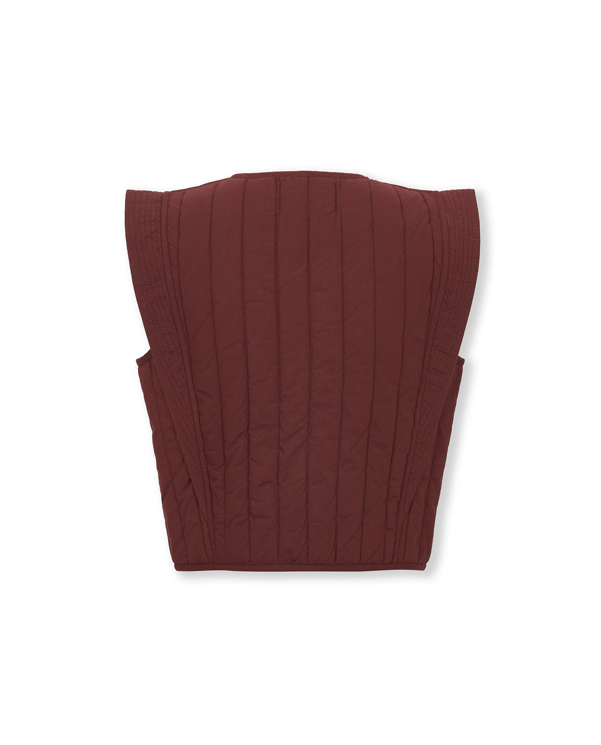 VEGA | Brown Appliqué Quilted Cotton Vest - Image 7