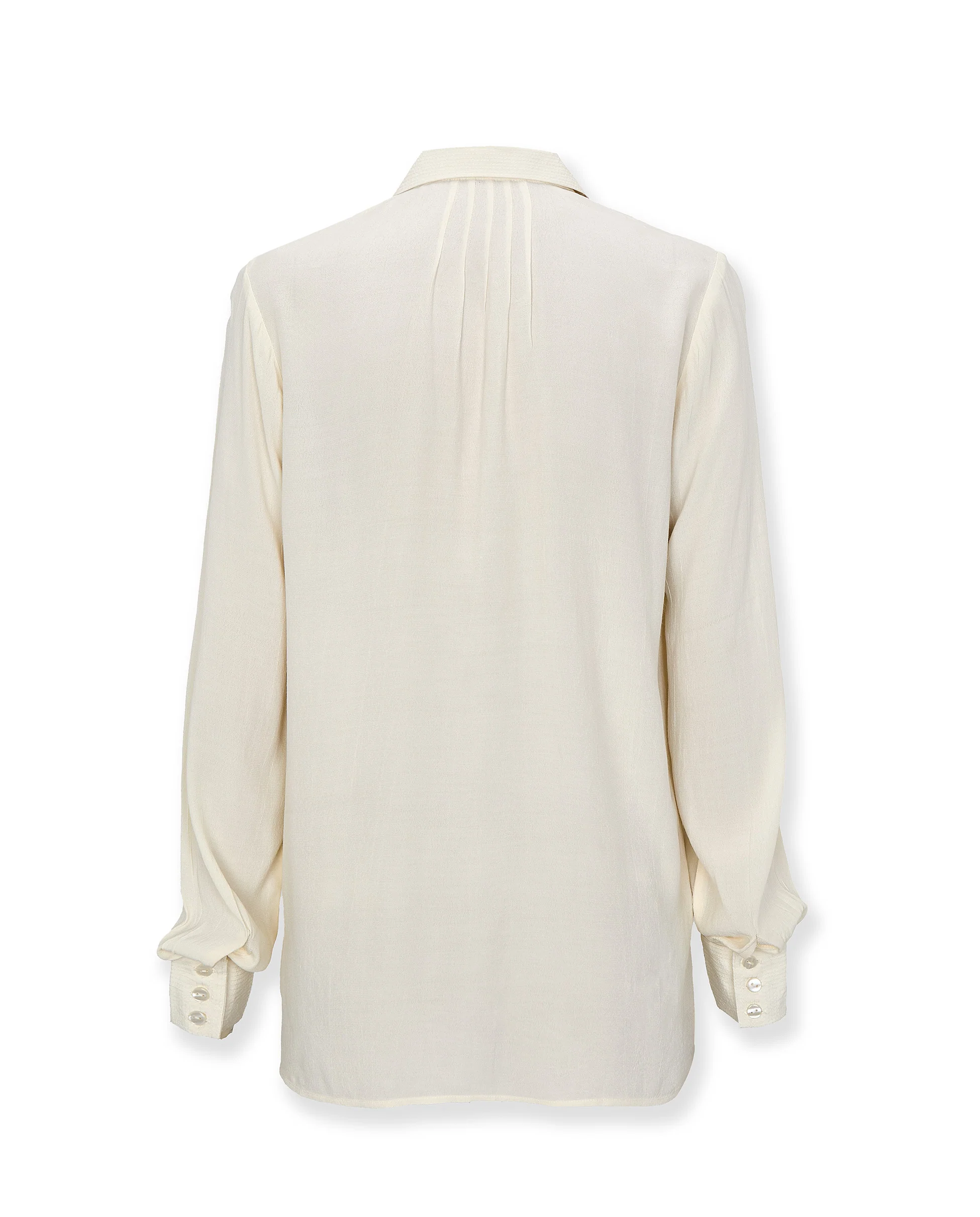 VITTORIA | Ecru Tonal Pleated Blouse - Image 6