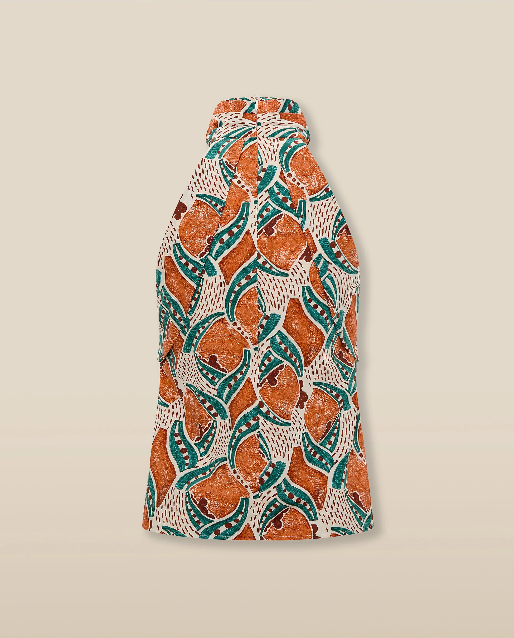 AYLA | Terracotta & Teal Printed Cotton Top - Image 5