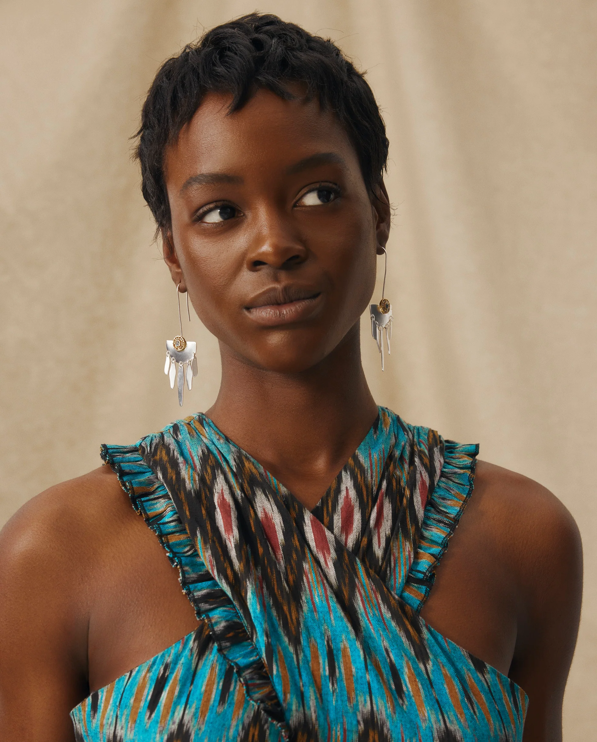 BERNAT | Turquoise Multi Ikat Cotton Jumpsuit - Image 5