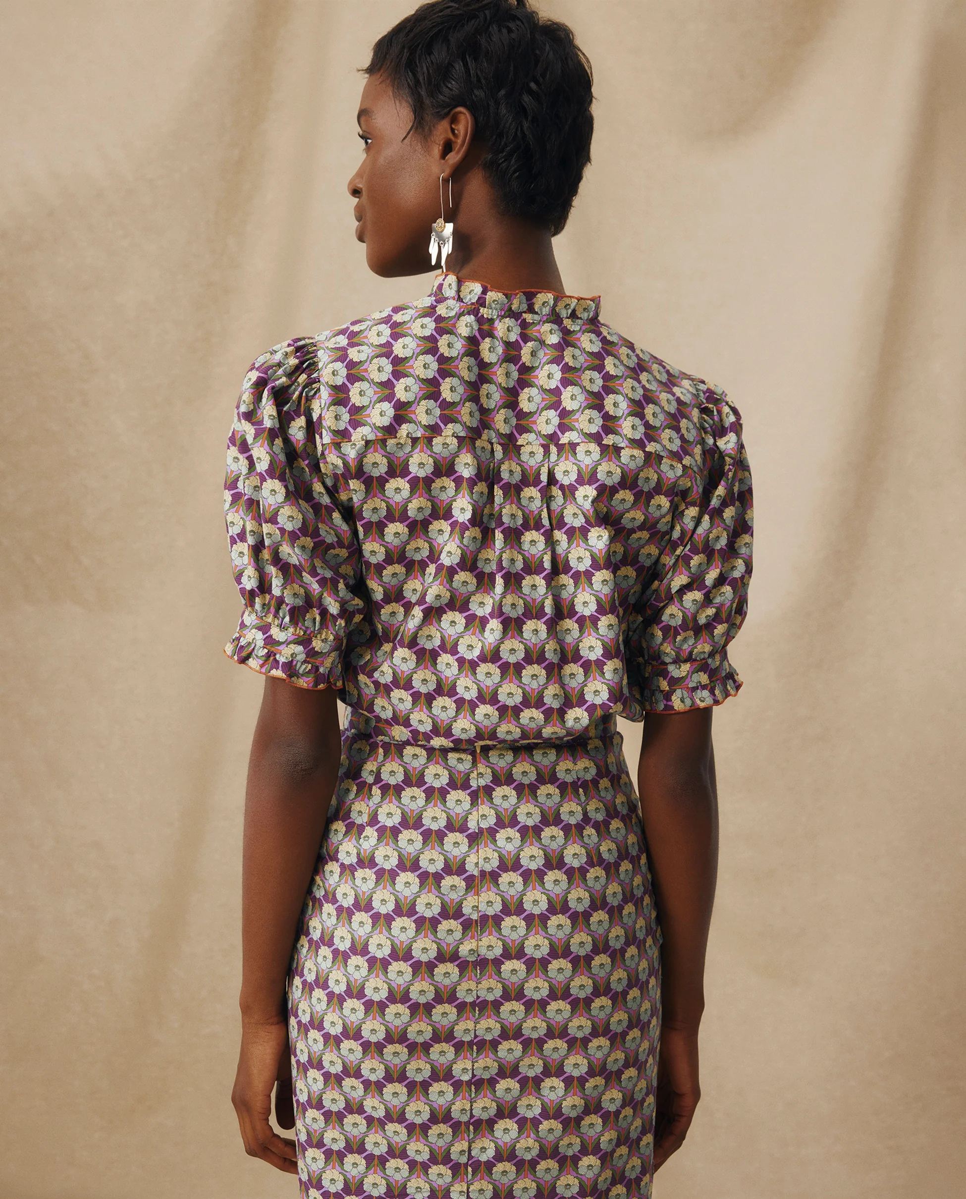 CATALINA | Purple Multi Liberty Floral Print Cotton Blouse - Image 3