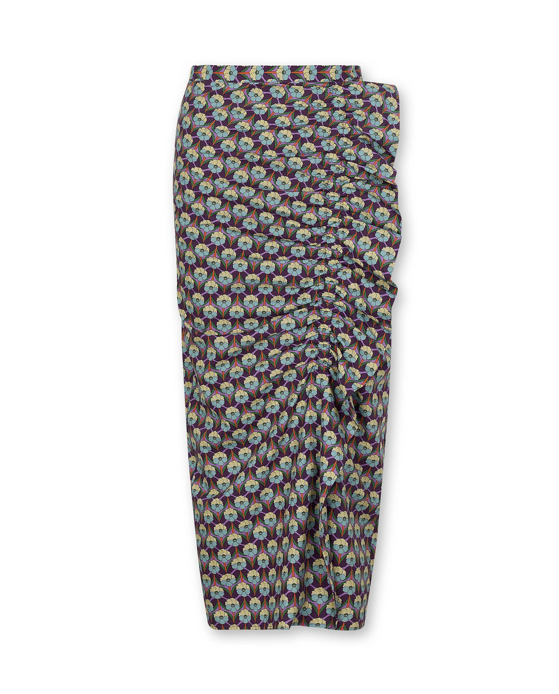 CATALINA | Purple Multi Liberty Floral Print Cotton Midi Skirt - Image 4