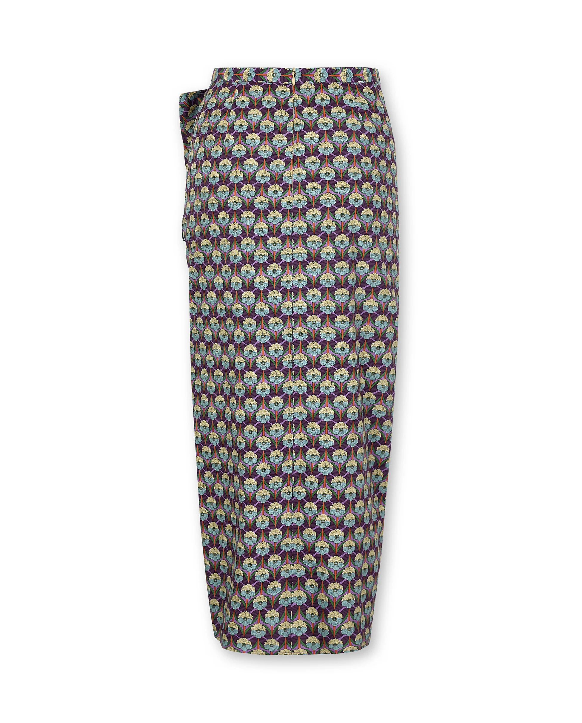 CATALINA | Purple Multi Liberty Floral Print Cotton Midi Skirt - Image 5