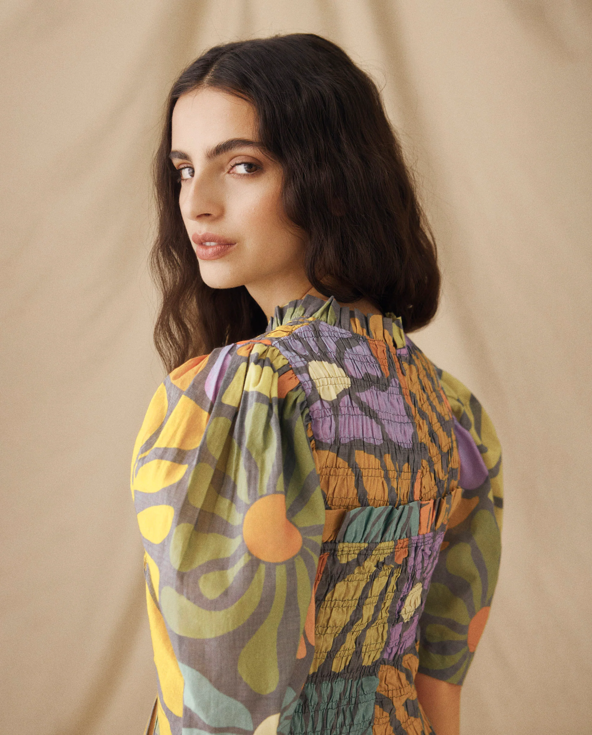 CHARITA | Multicolour Botanical Print Cotton Blouse - Image 4