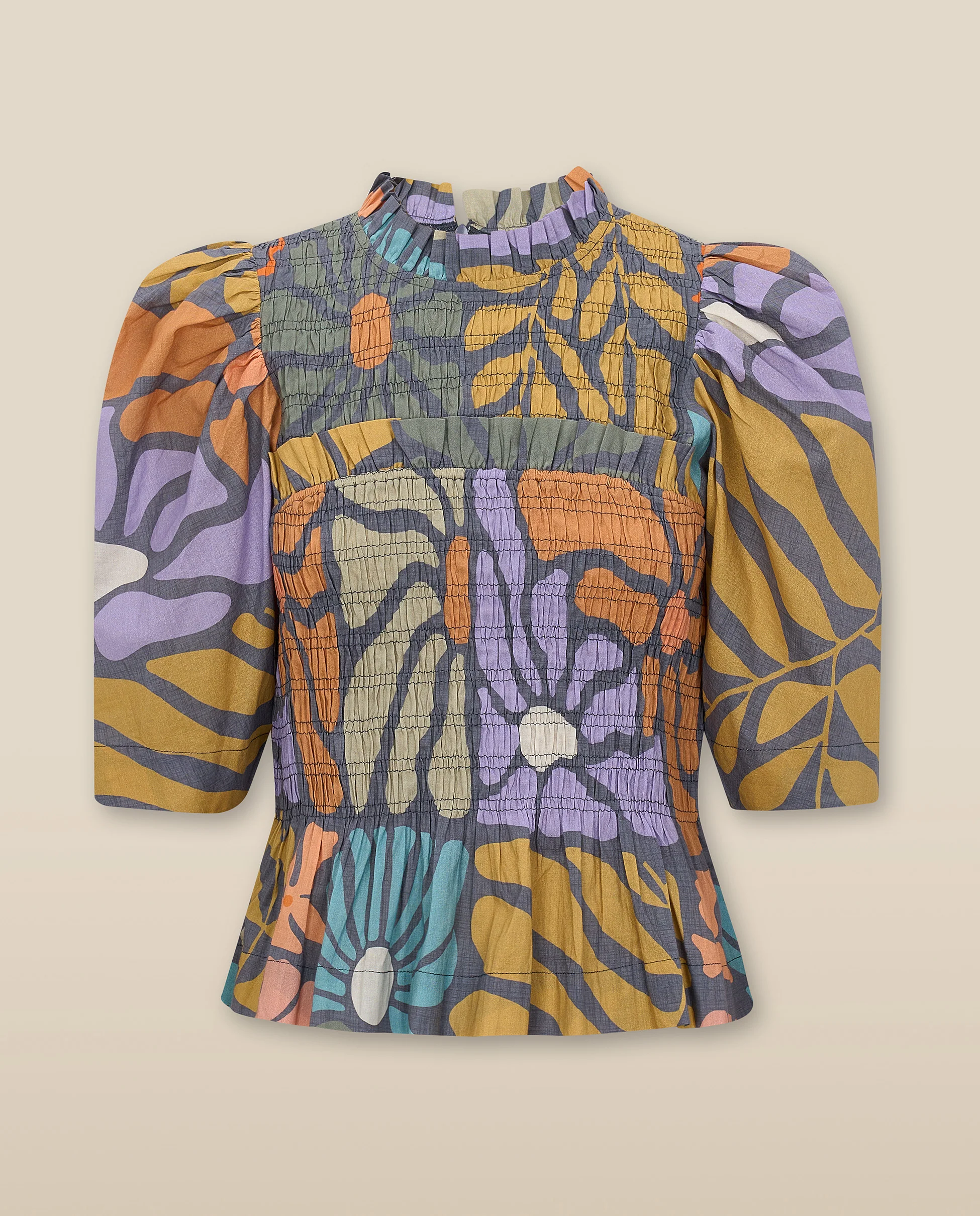 CHARITA | Multicolour Botanical Print Cotton Blouse - Image 5