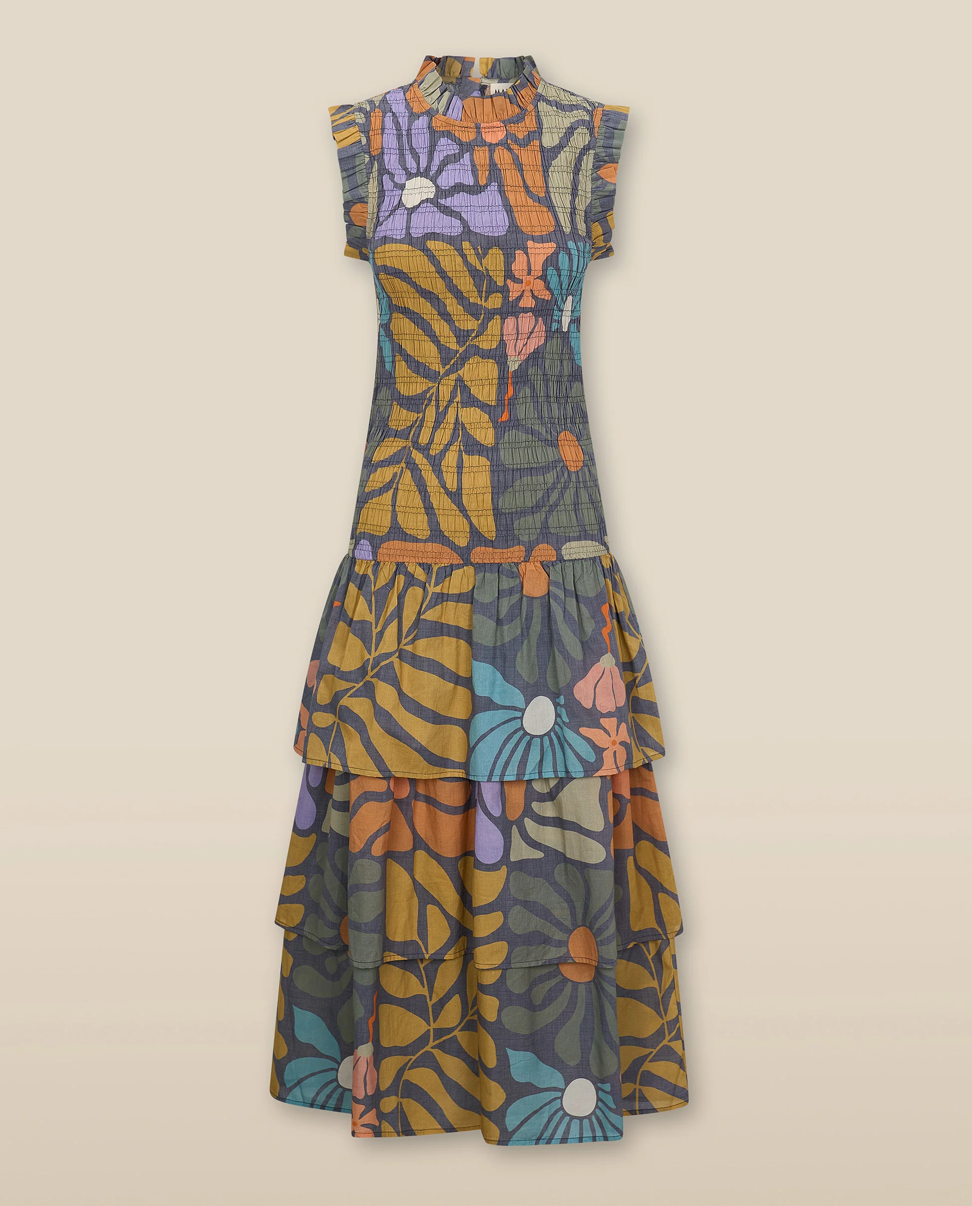 CHARITA | Multicolour Botanical Print Cotton Midi Dress - Image 6