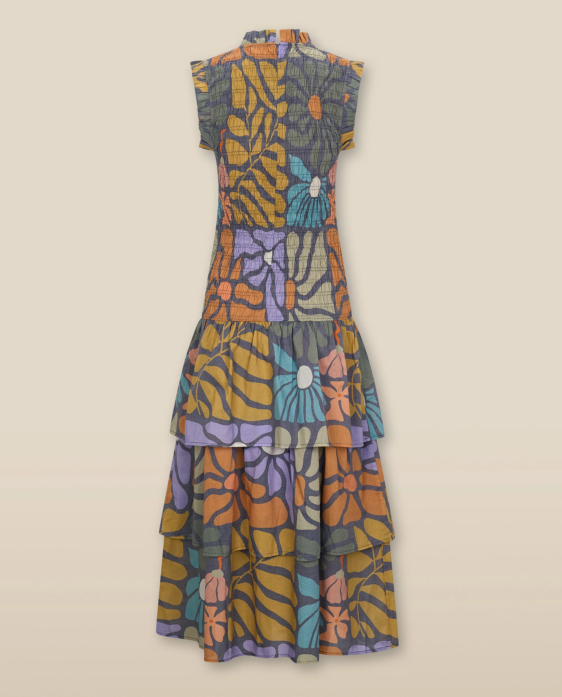 CHARITA | Multicolour Botanical Print Cotton Midi Dress - Image 7
