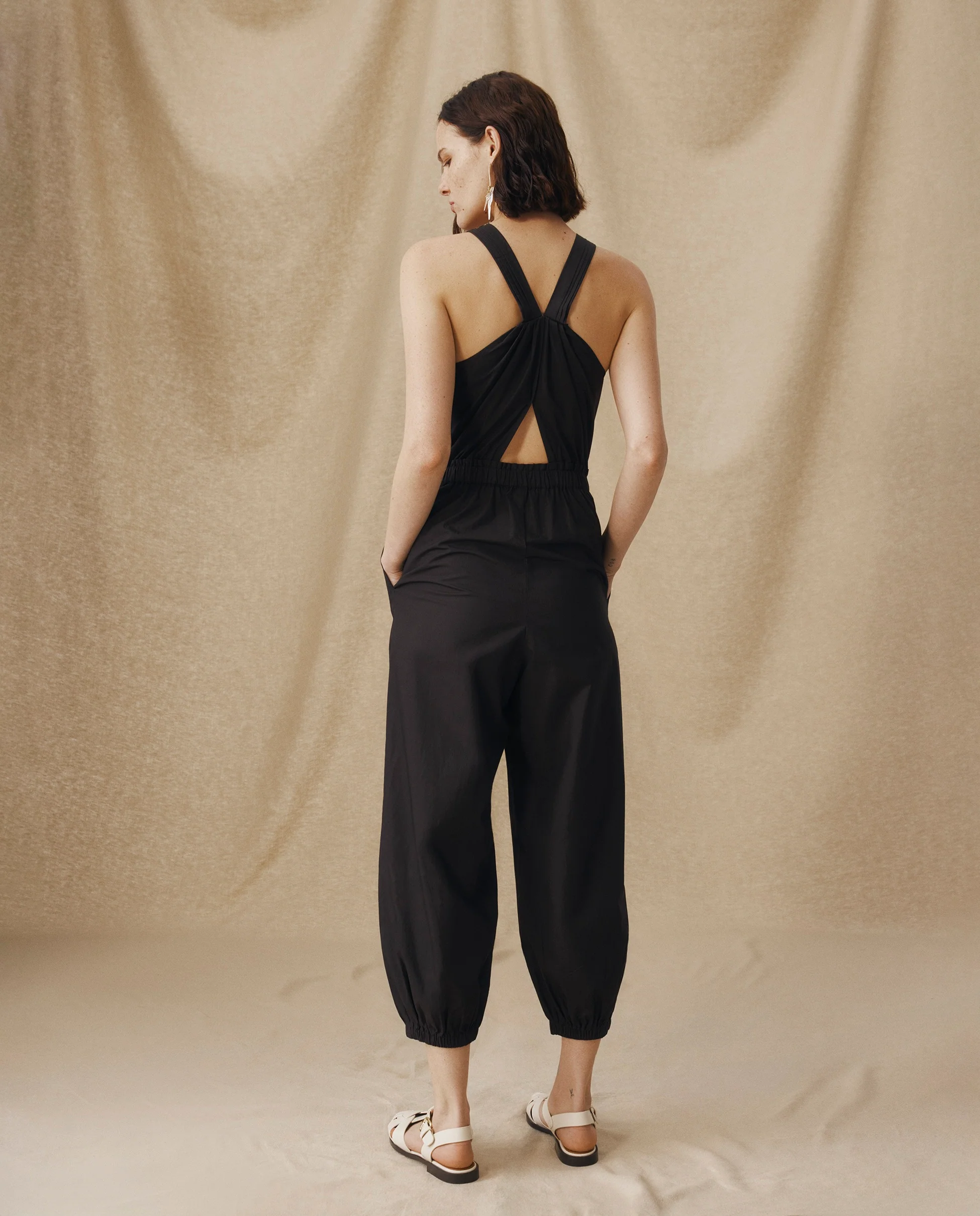 DAWA | Black Cotton Sleeveless Jumpsuit - Image 4