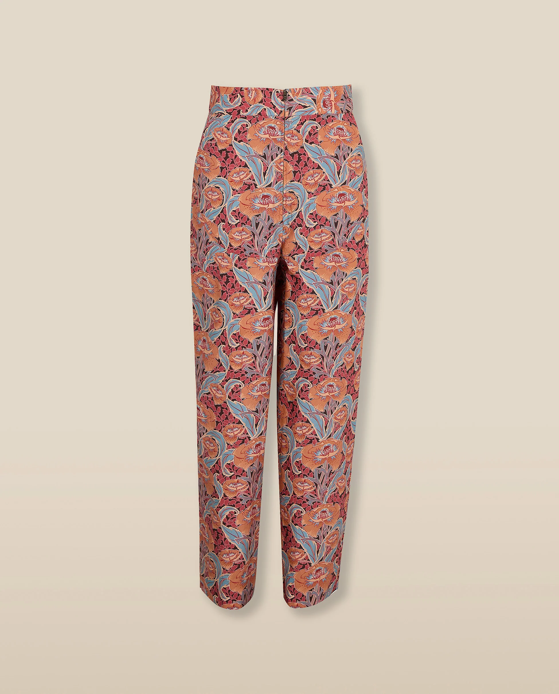 IRAMA | Terracotta Multi Liberty Floral Cotton Trousers - Image 5