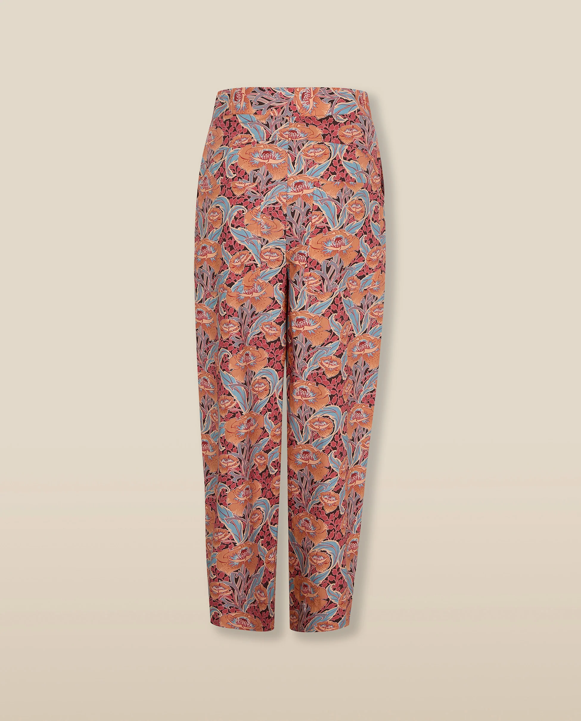 IRAMA | Terracotta Multi Liberty Floral Cotton Trousers - Image 6