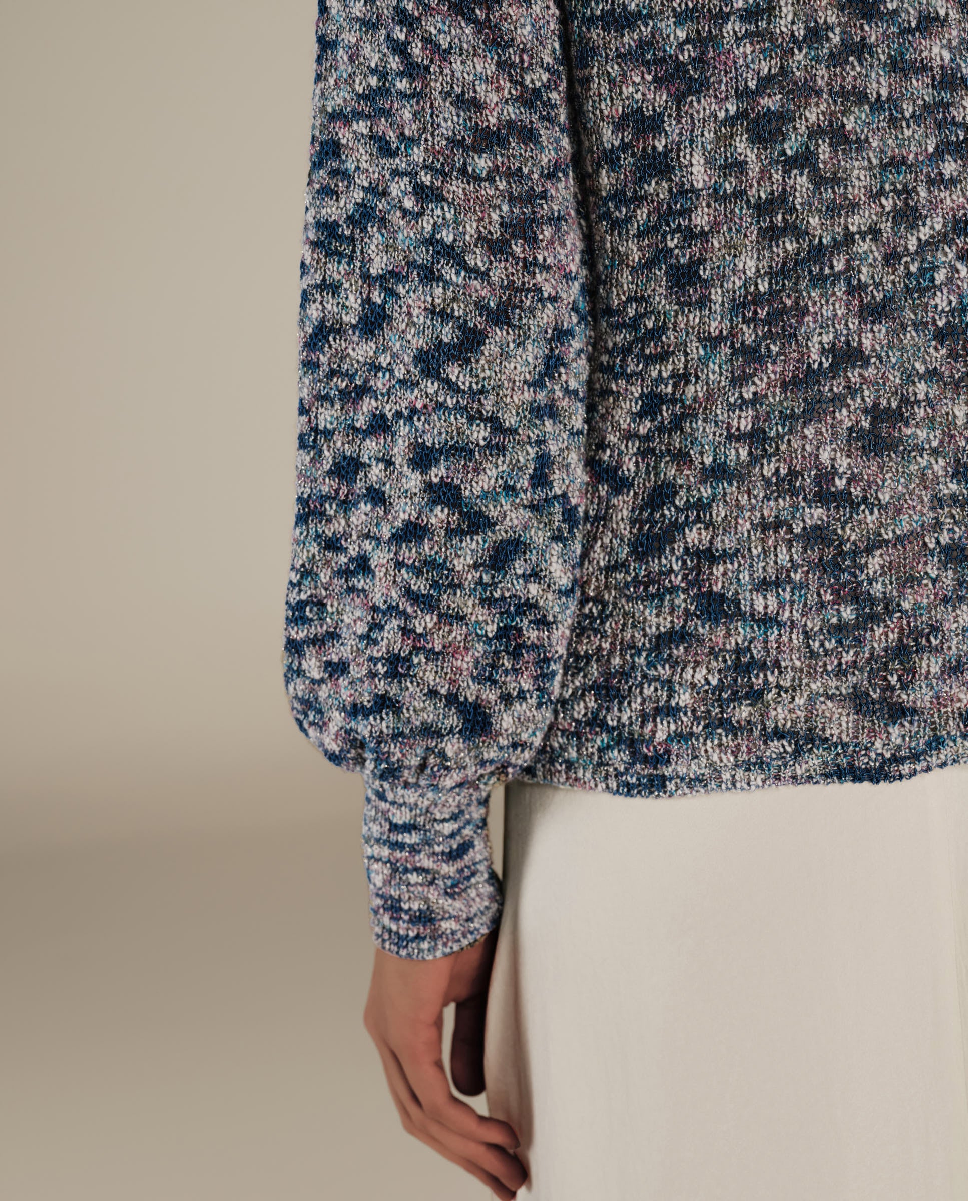 KIARA | Metallic Blue Relaxed Cardigan - Image 4