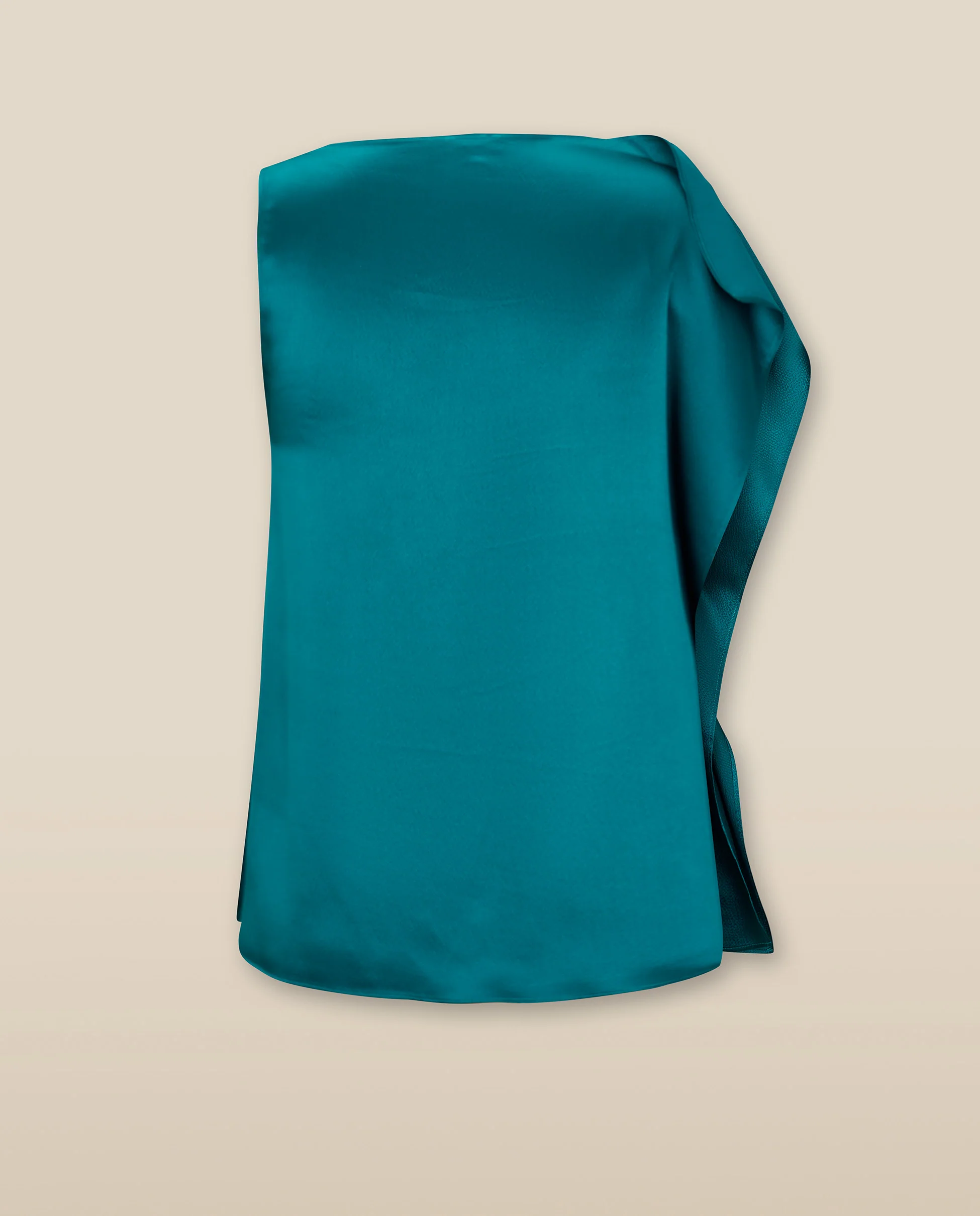 LETIZIA | Emerald Green Asymmetric Silk Top - Image 5